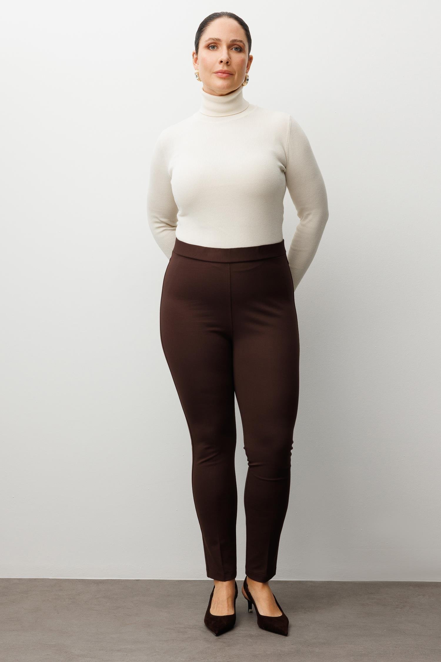 Modailgi  Klasik Tayt Pantolon Kahve