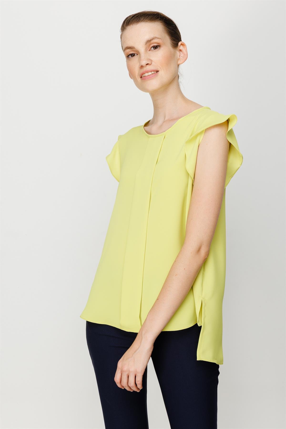 Modailgi  Kolları Volanlı Bluz Asit