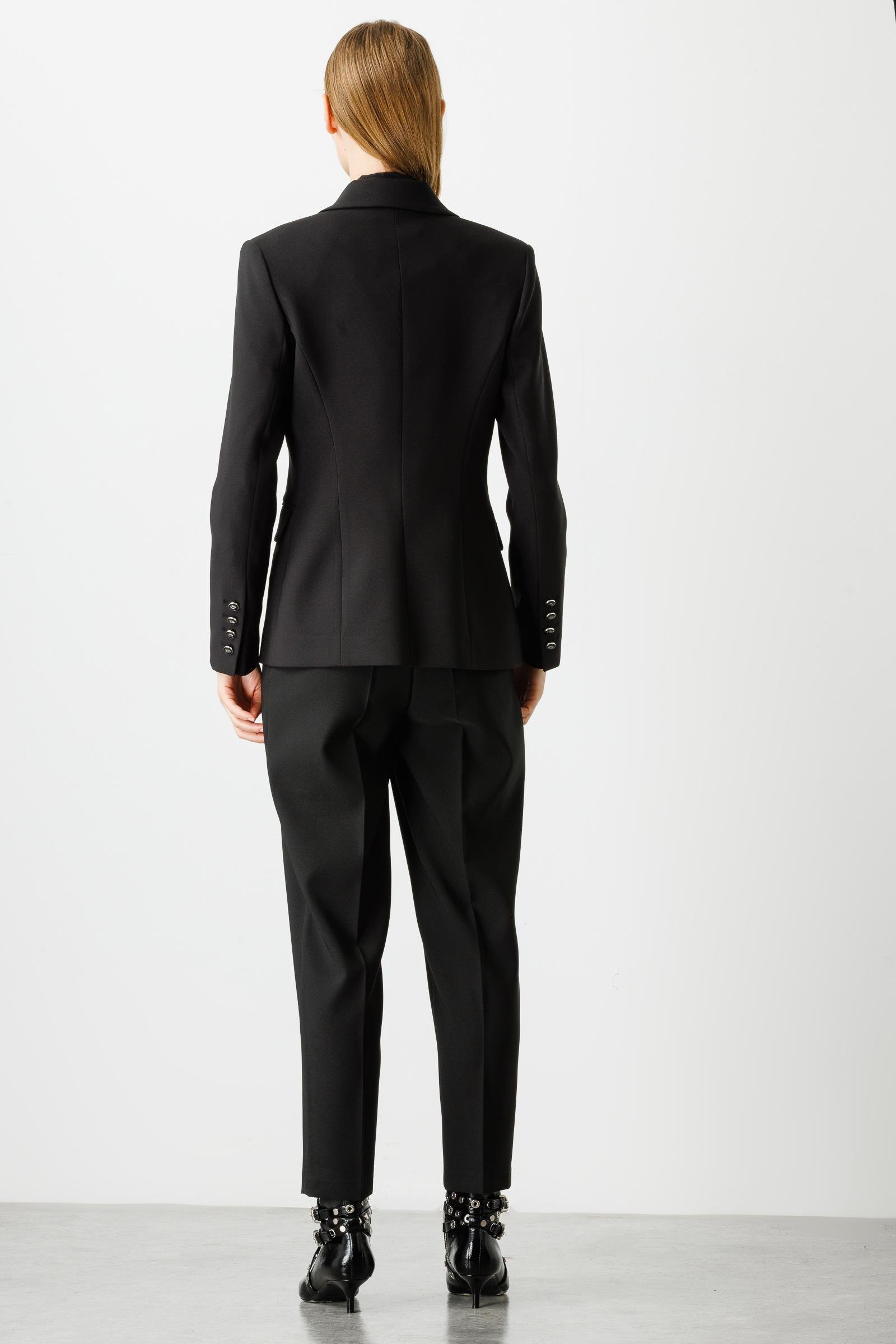 Modailgi  Kruvaze Blazer Kısa Ceket Siyah