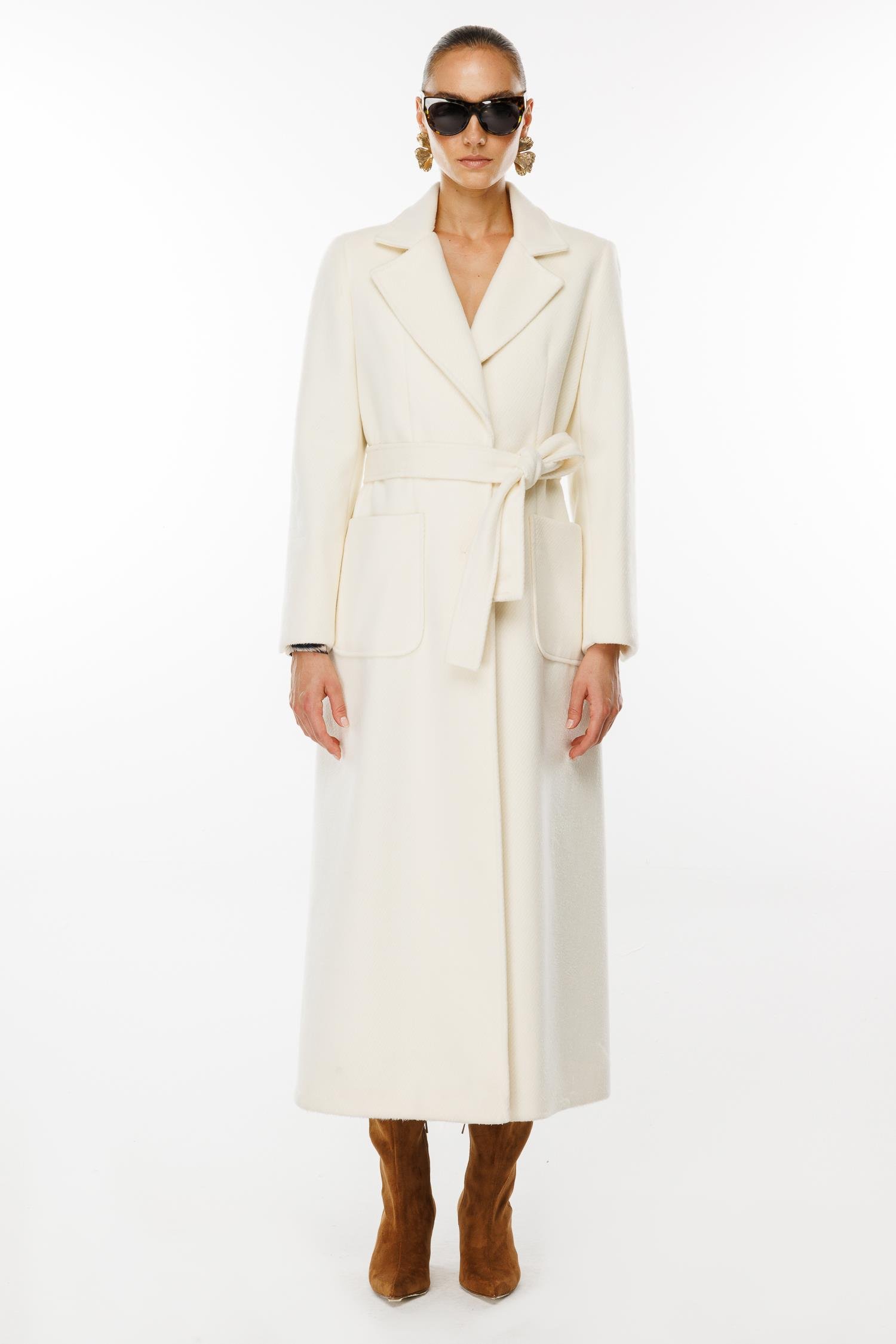 Modailgi  Kuptan Yırtmaçlı Diyagonal Çizgili Kaban Kemik