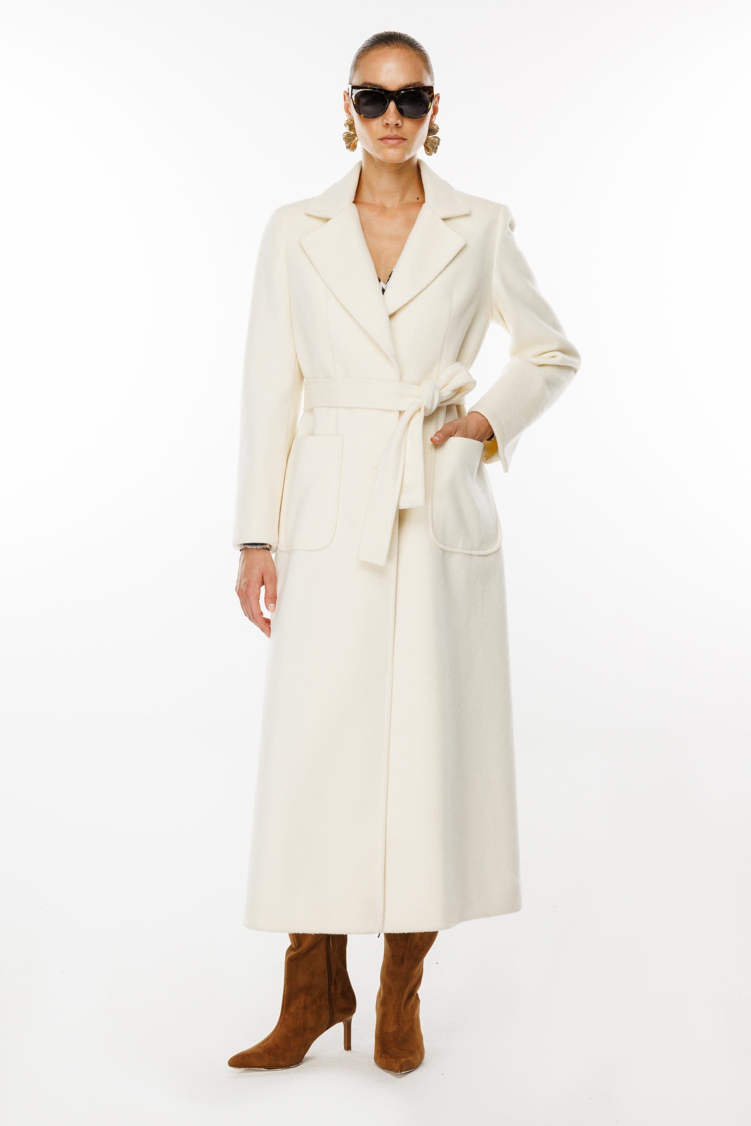 Modailgi  Kuptan Yırtmaçlı Diyagonal Çizgili Kaban Kemik