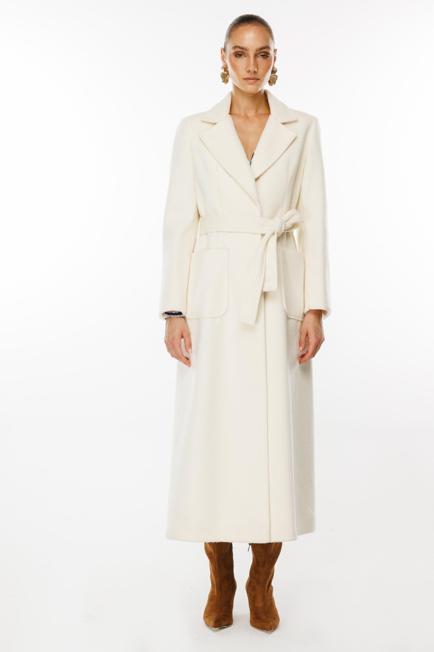 Modailgi  Kuptan Yırtmaçlı Diyagonal Çizgili Kaban Kemik