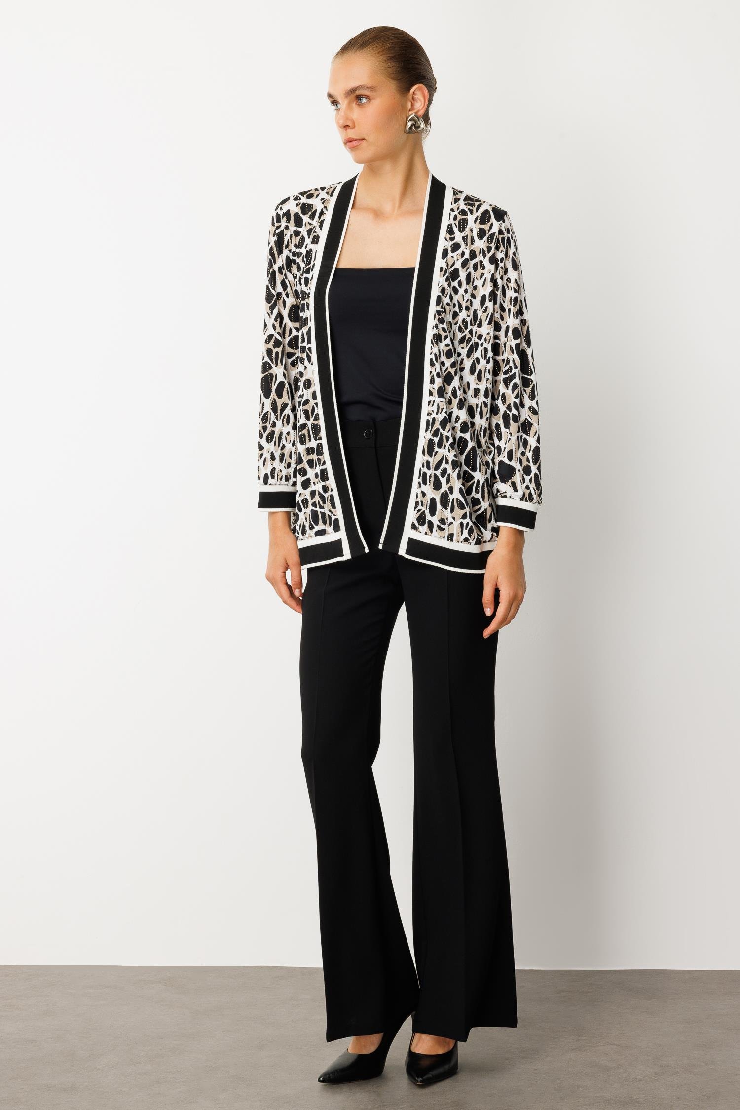 Modailgi  Leopar Desen Ribanalı Ceket Leopar