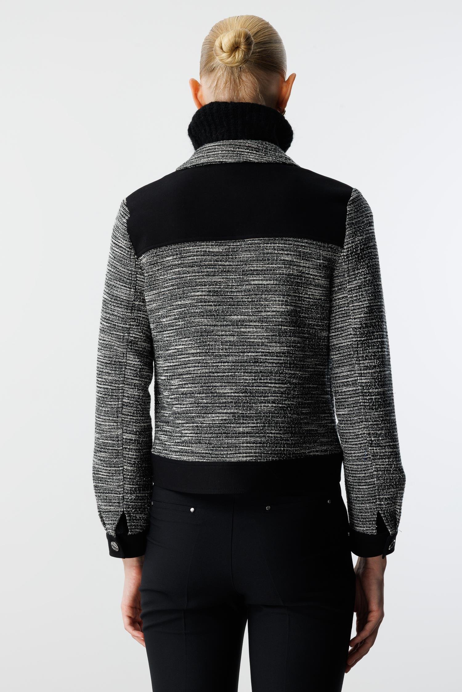 Modailgi  Mono Yaka Kısa Astarsız Örme Ceket Gri