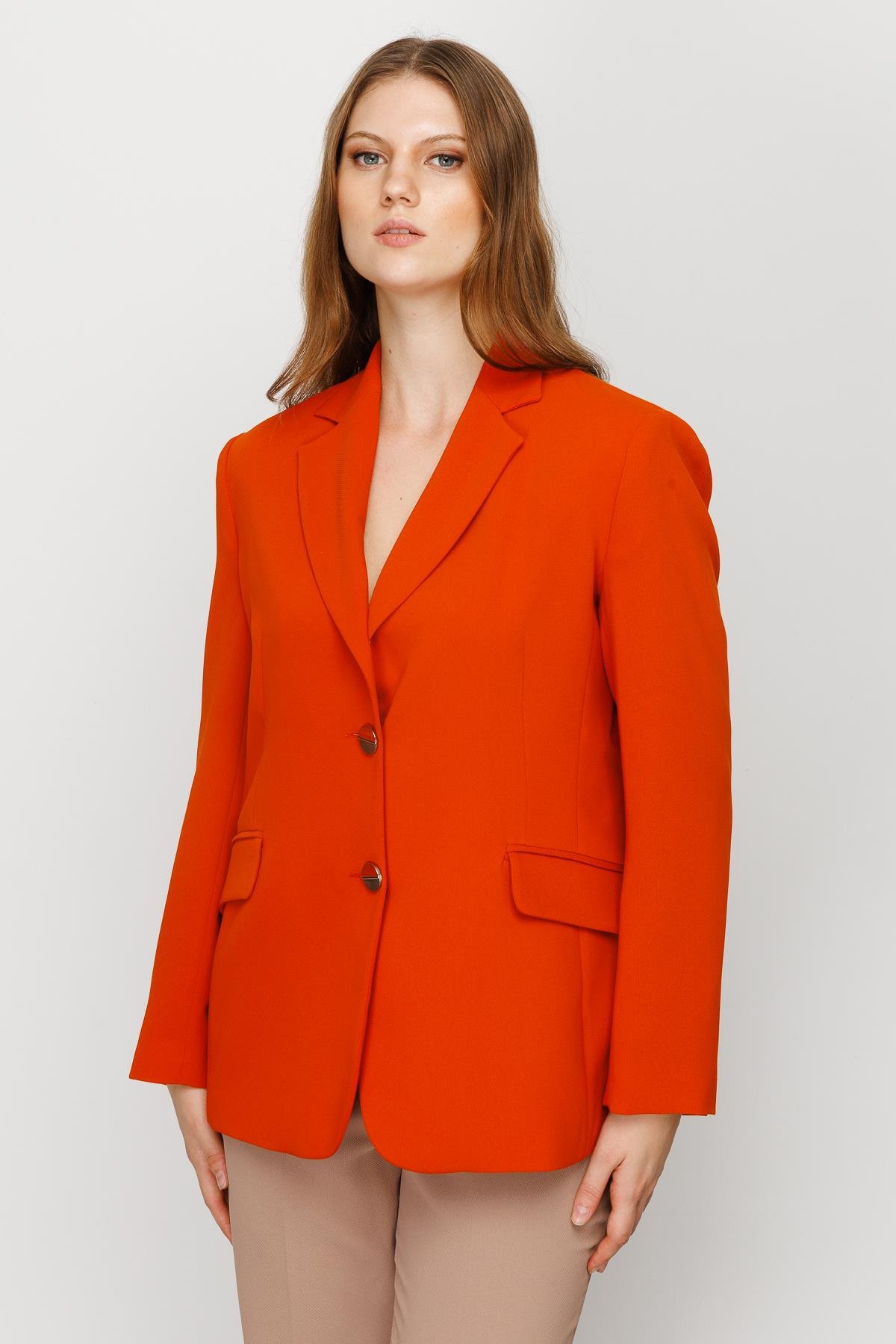 Modailgi  Mono Yaka Klasik Ceket Orange