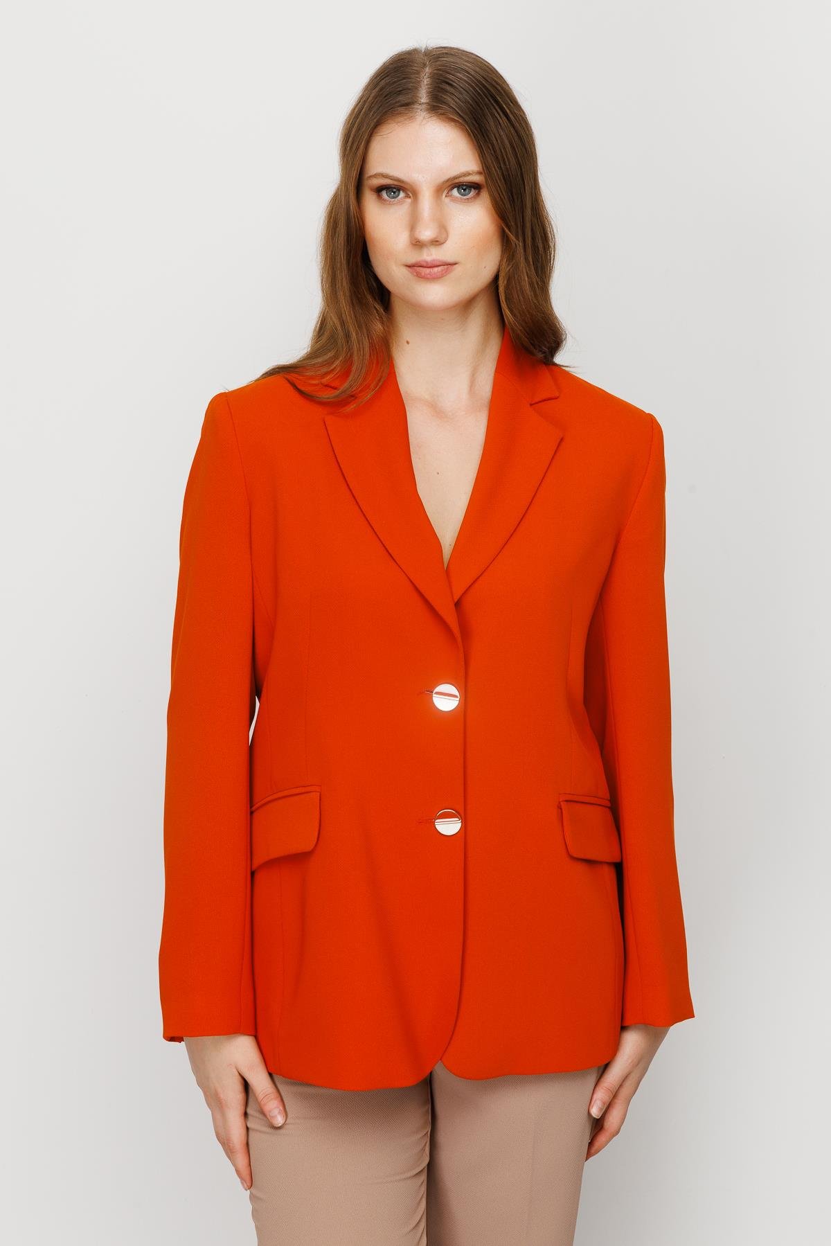 Modailgi  Mono Yaka Klasik Ceket Orange