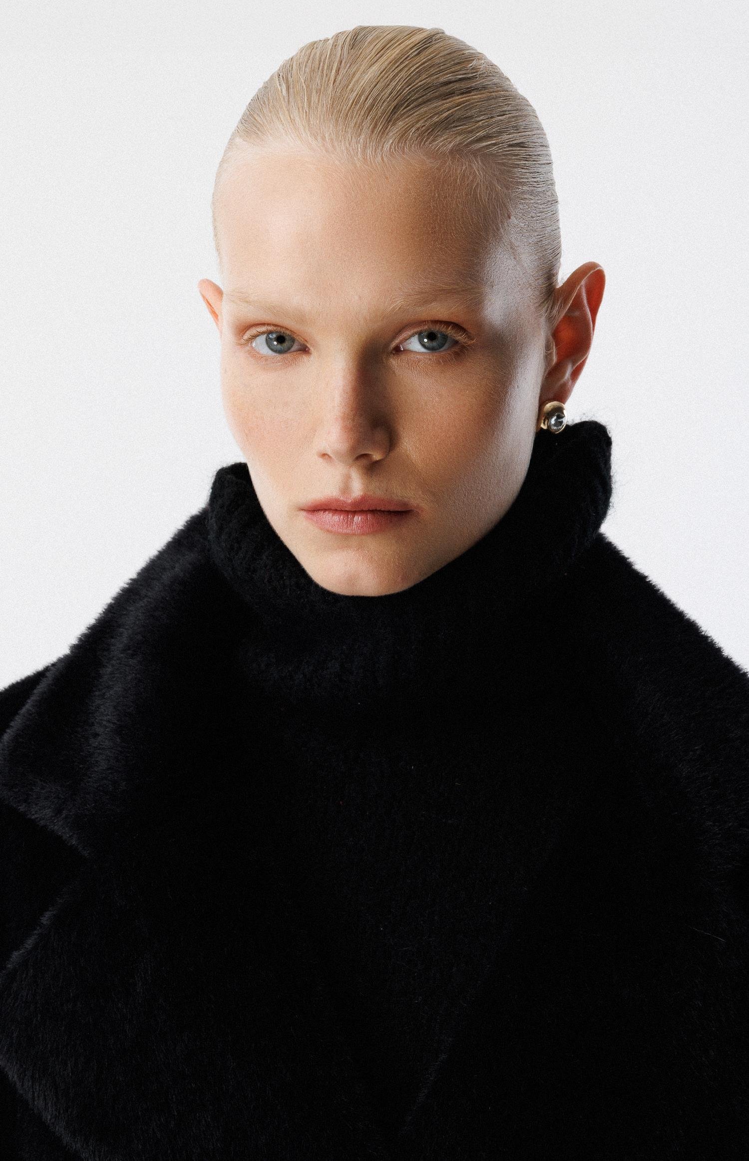 Modailgi  Mono Yaka Kruvaze Alcantara Kaban Siyah