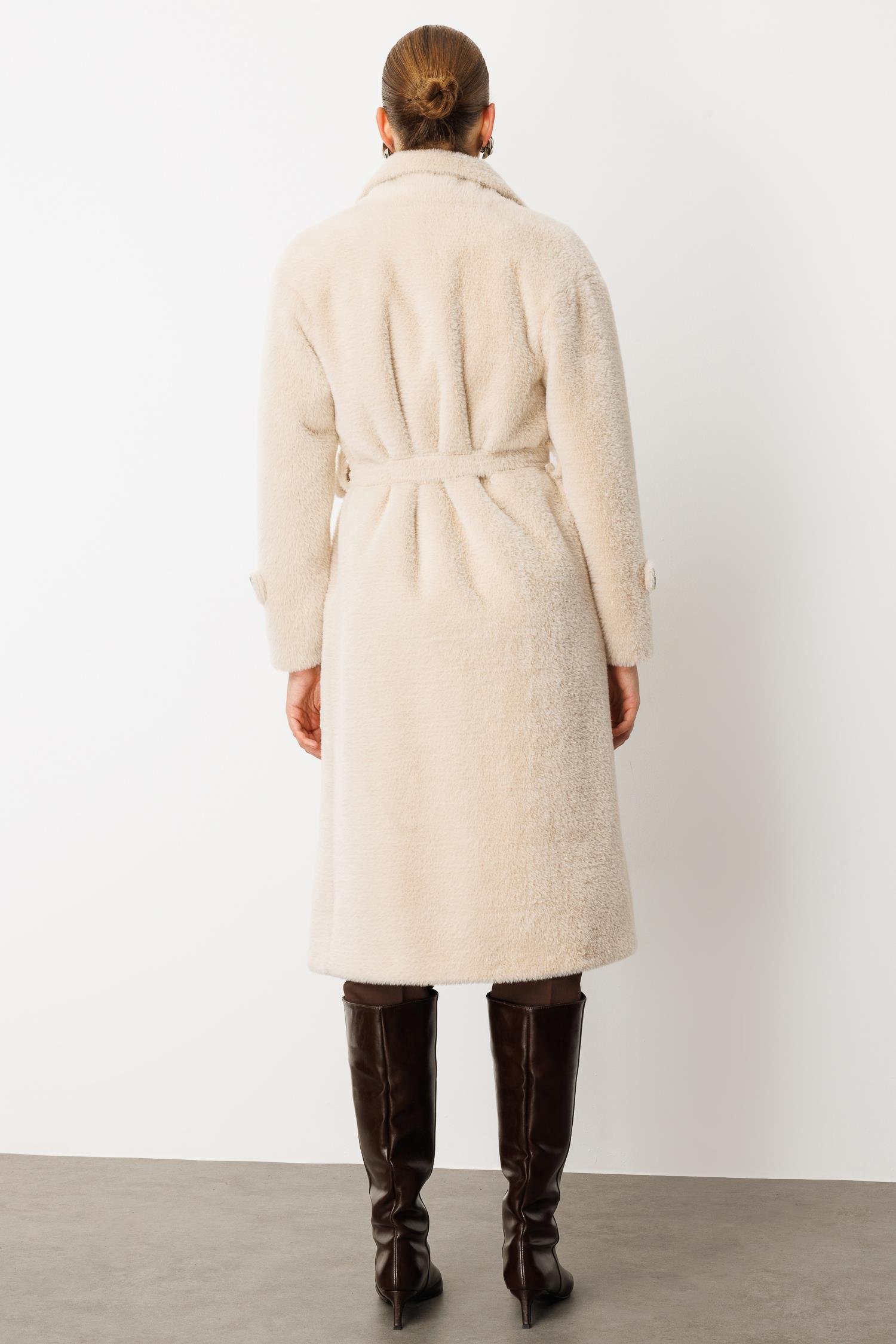 Modailgi  Mono Yaka Kruvaze Alcantara Kaban Camel