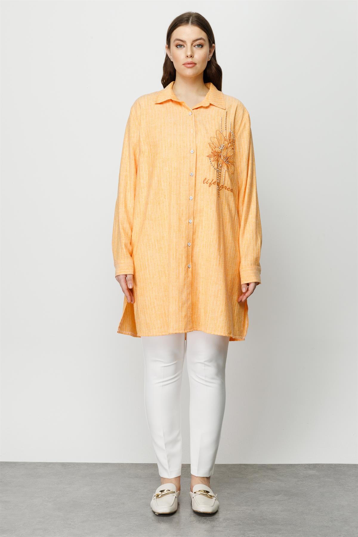 Modailgi  Nakış Detaylı Tunik Mango