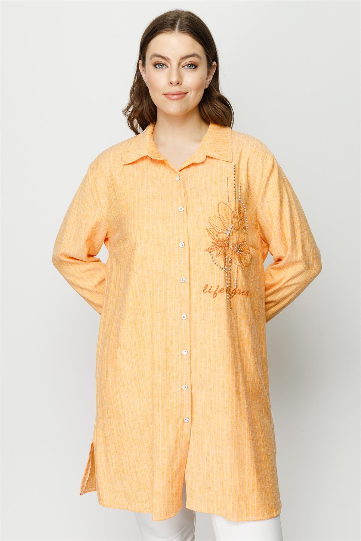 Modailgi  Nakış Detaylı Tunik Mango