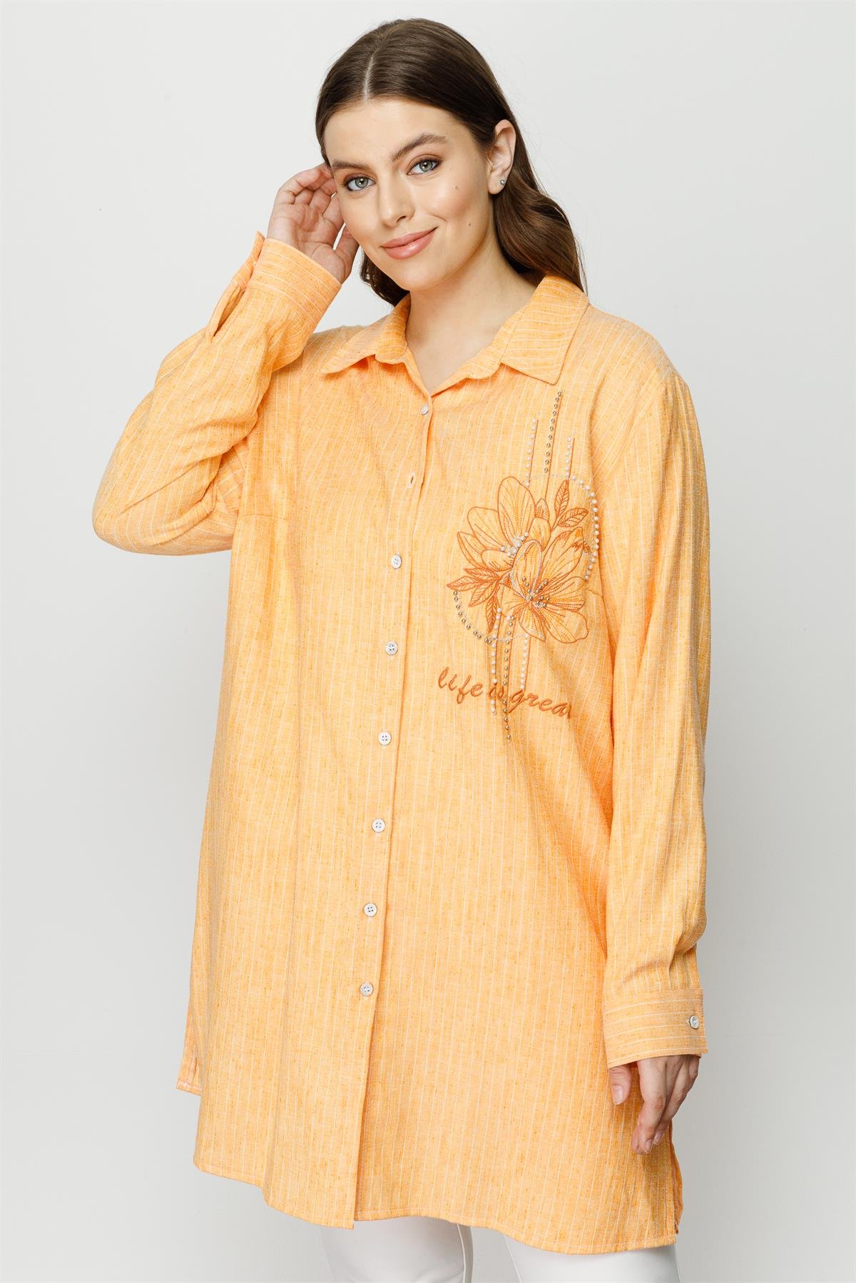 Modailgi  Nakış Detaylı Tunik Mango