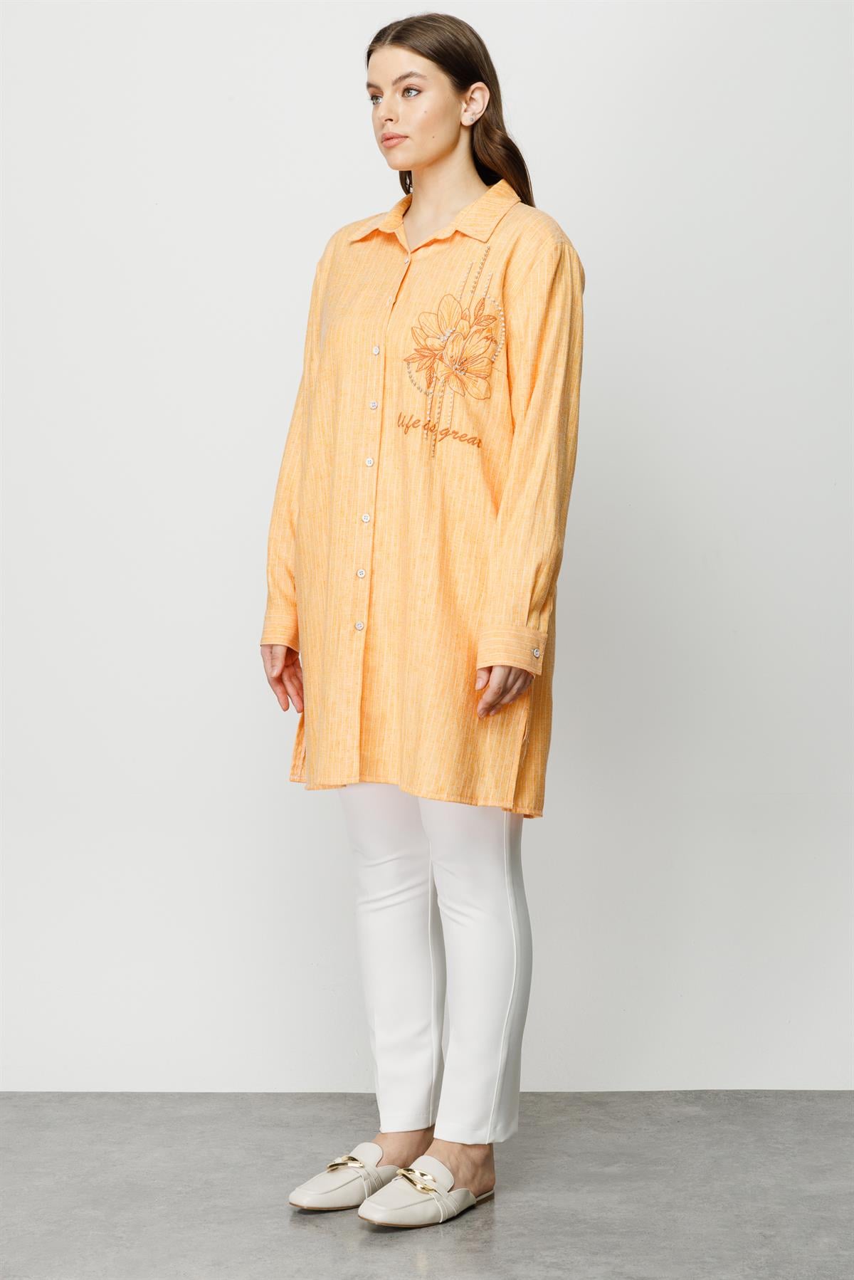 Modailgi  Nakış Detaylı Tunik Mango