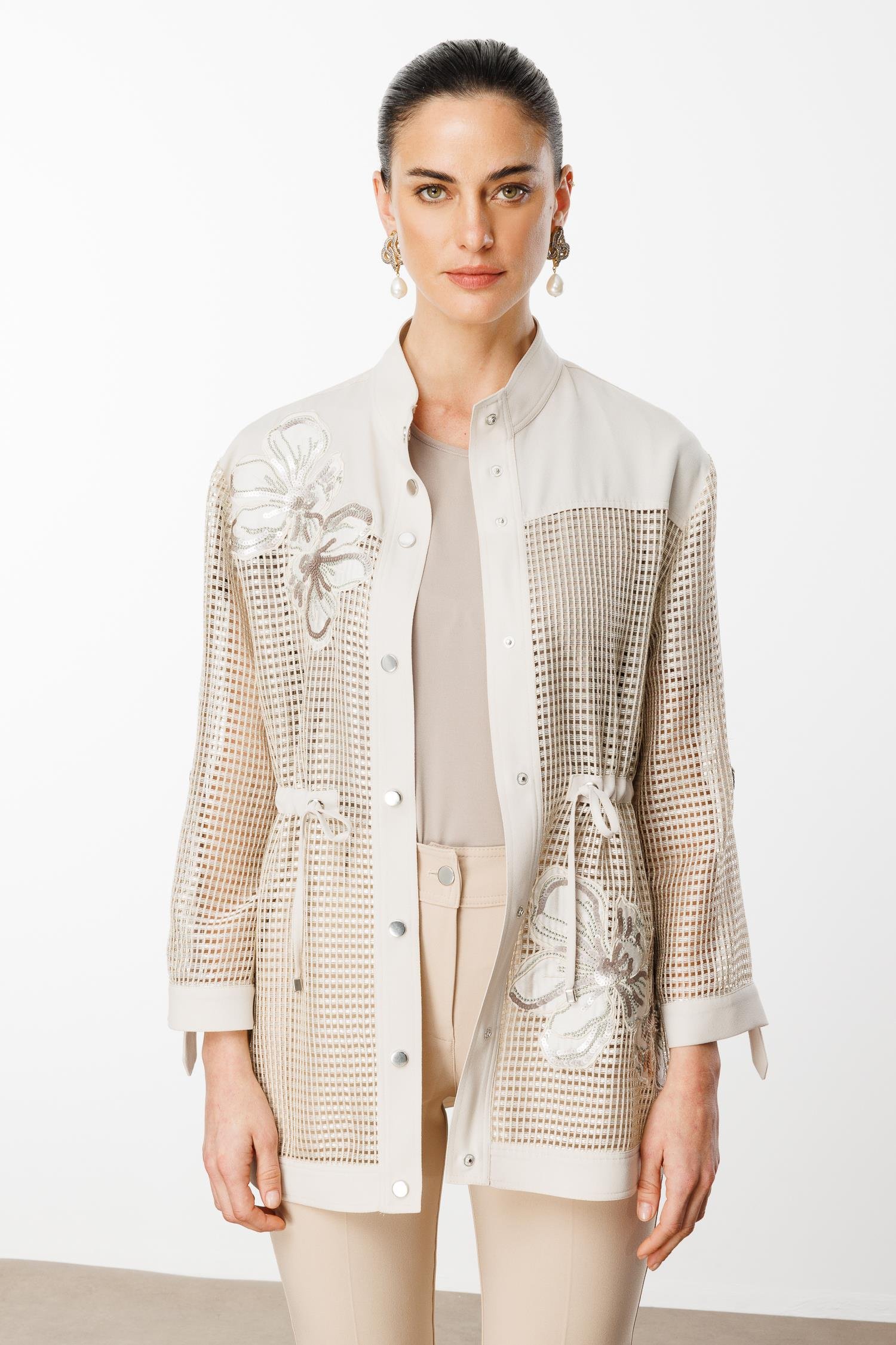 Modailgi  Nakışlı Beli Büzgülü File Detaylı İkili Takım Taş