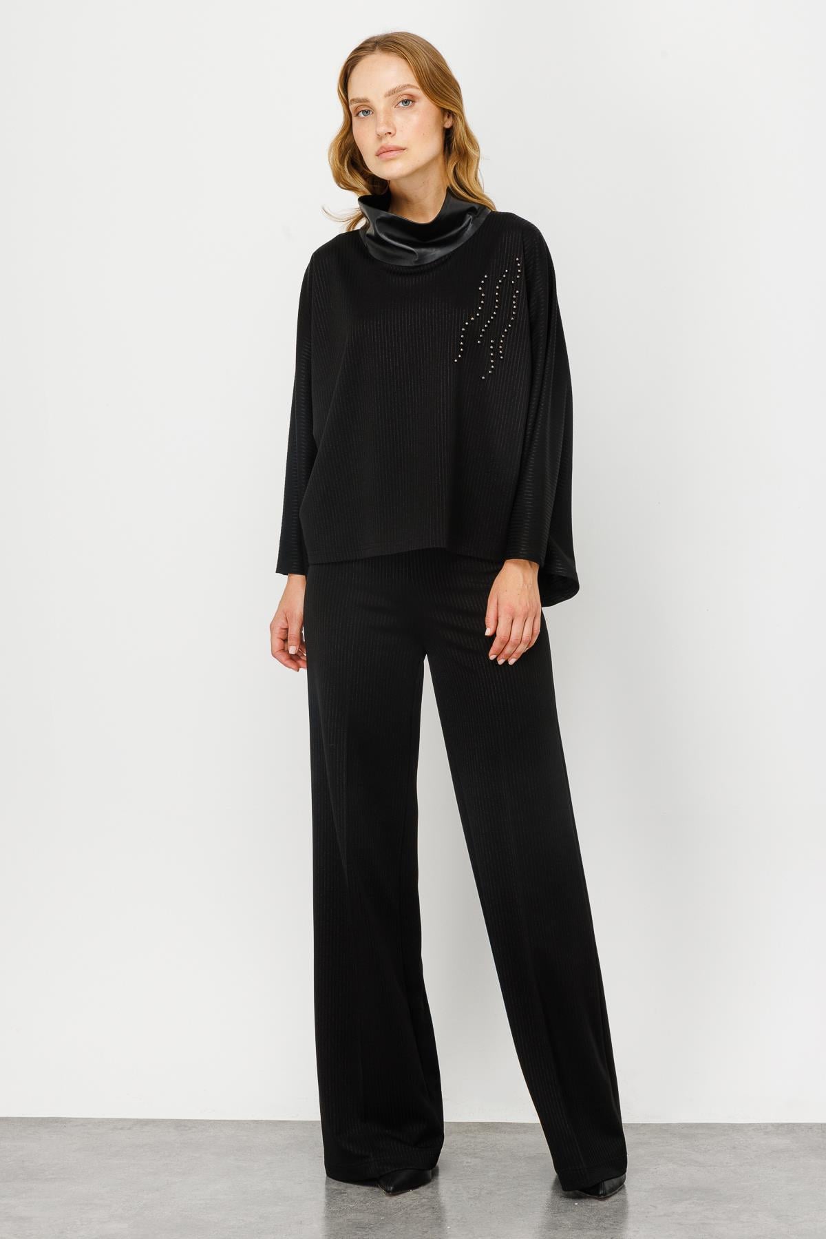 Modailgi  Örme Bluz Siyah