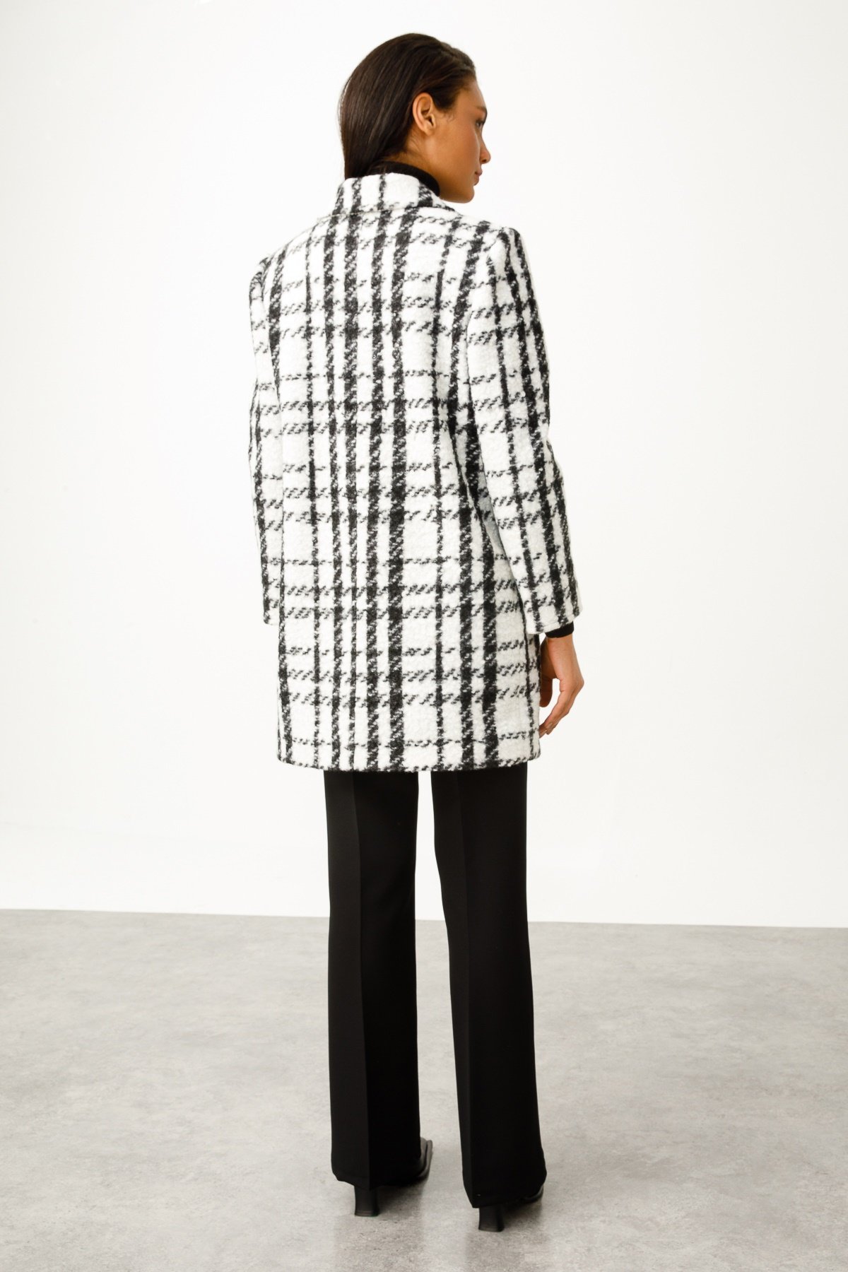 Modailgi  Oversize Kaban SİYAH-BEYAZ