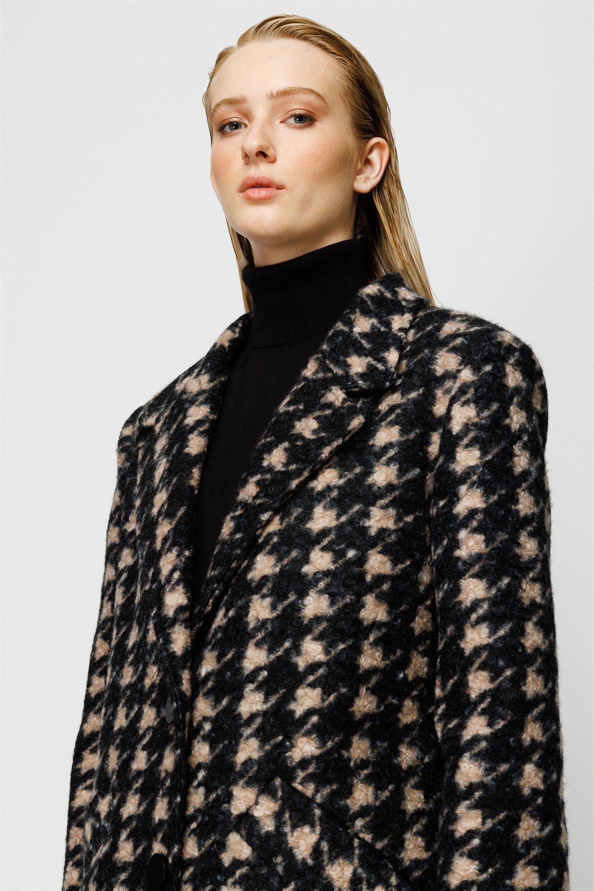 Modailgi  Oversize Kaban SİYAH-VİZON
