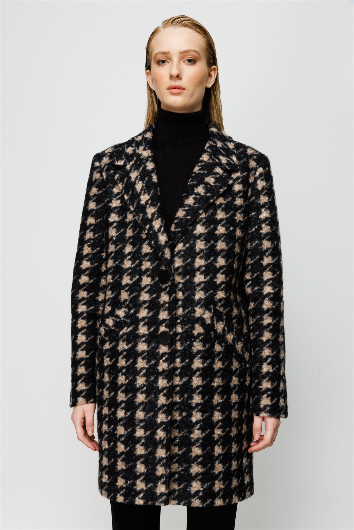 Modailgi  Oversize Kaban SİYAH-VİZON