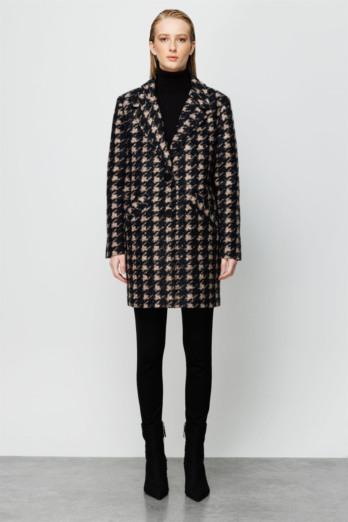 Modailgi  Oversize Kaban SİYAH-VİZON