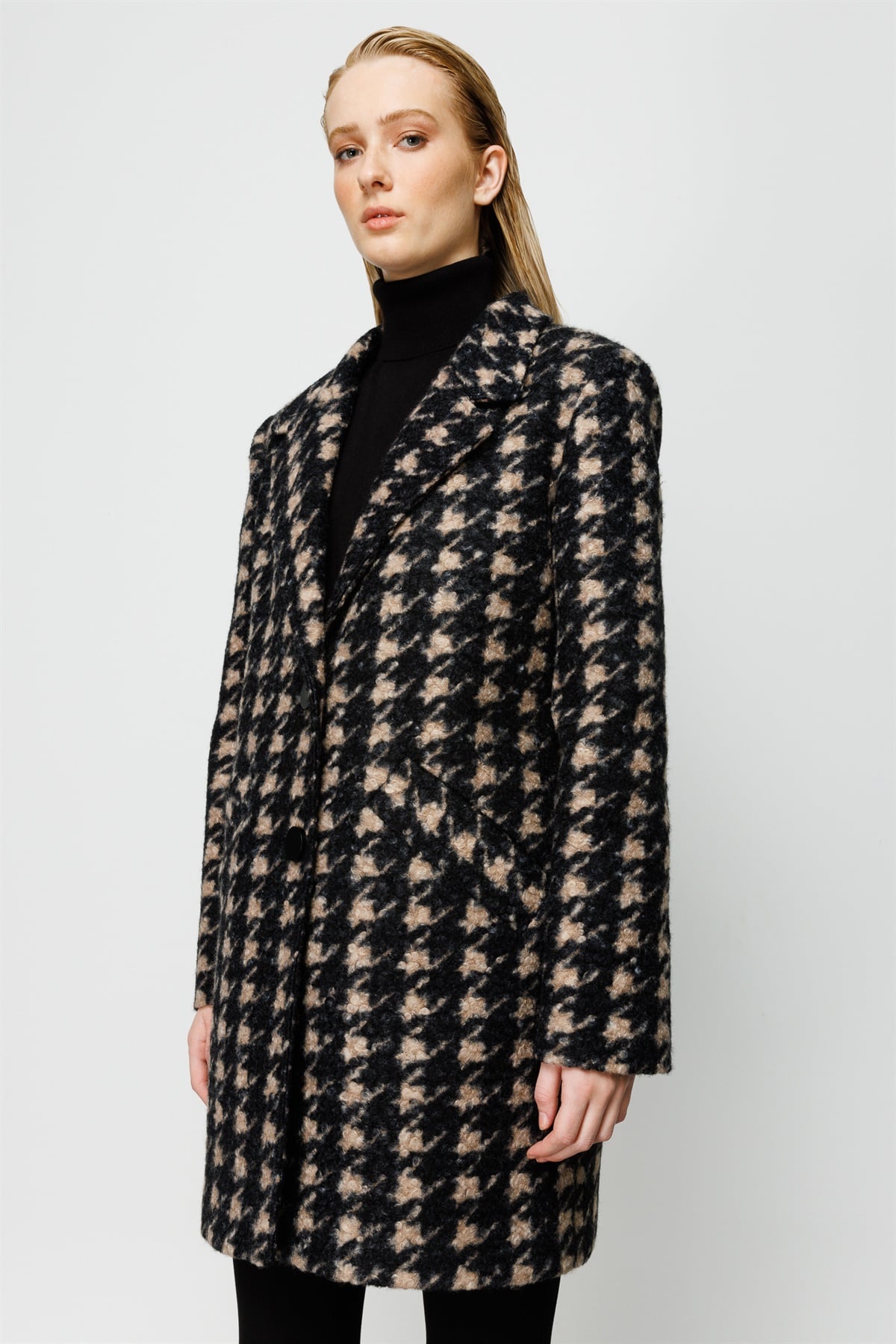 Modailgi  Oversize Kaban SİYAH-VİZON