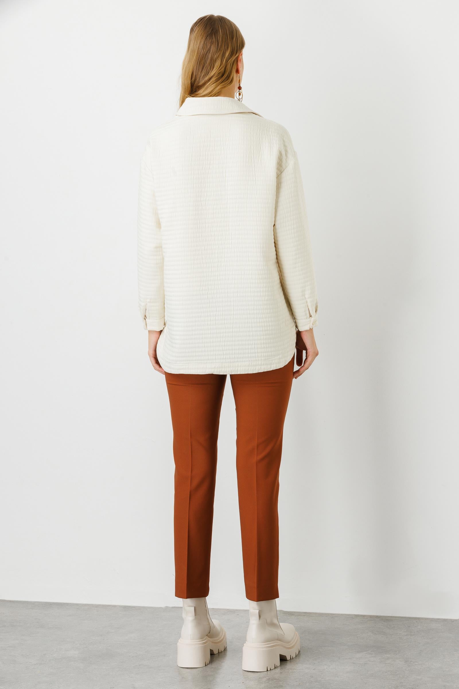 Modailgi  Oversize Kapitone Tunik Krem