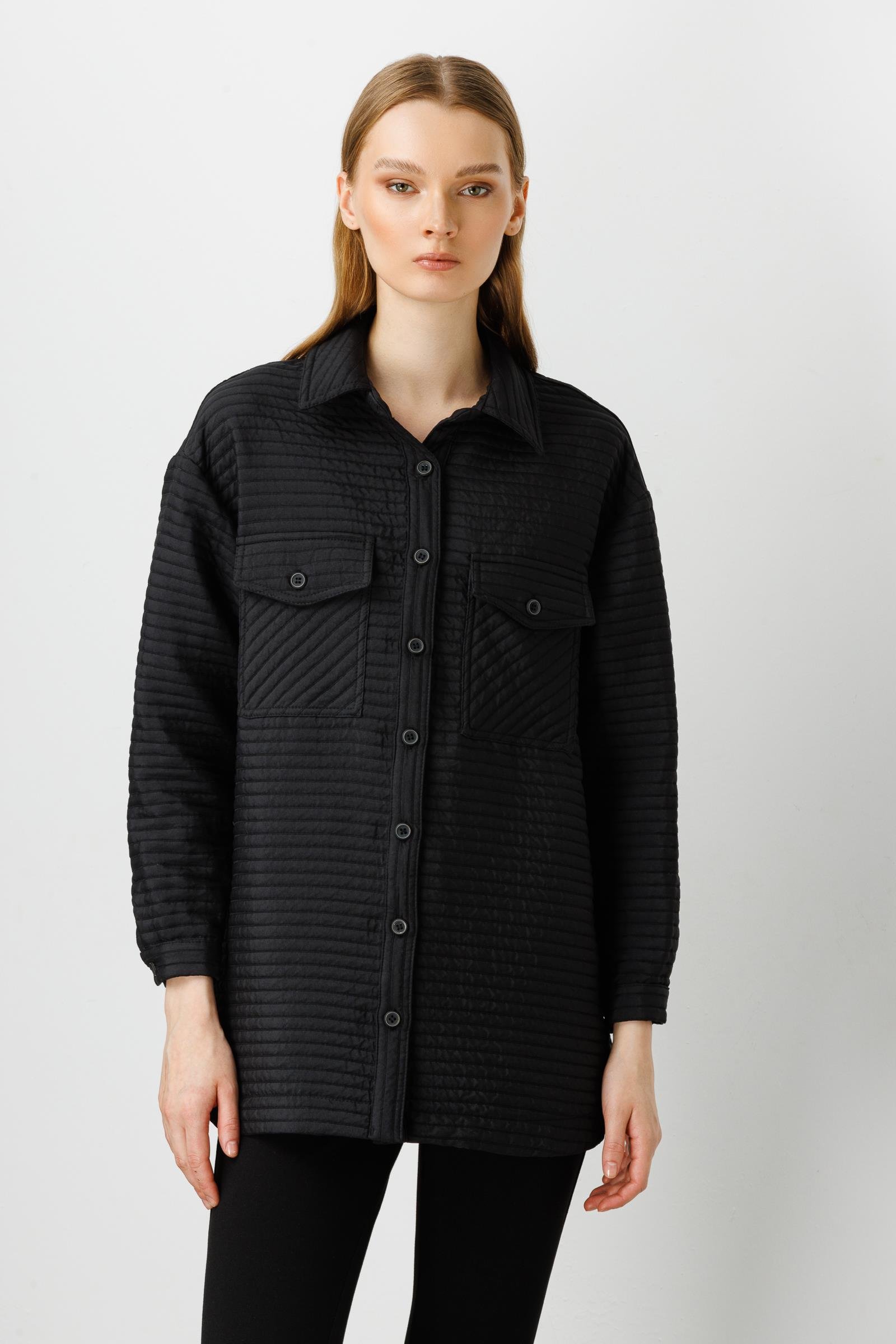 Modailgi  Oversize Kapitone Tunik Siyah