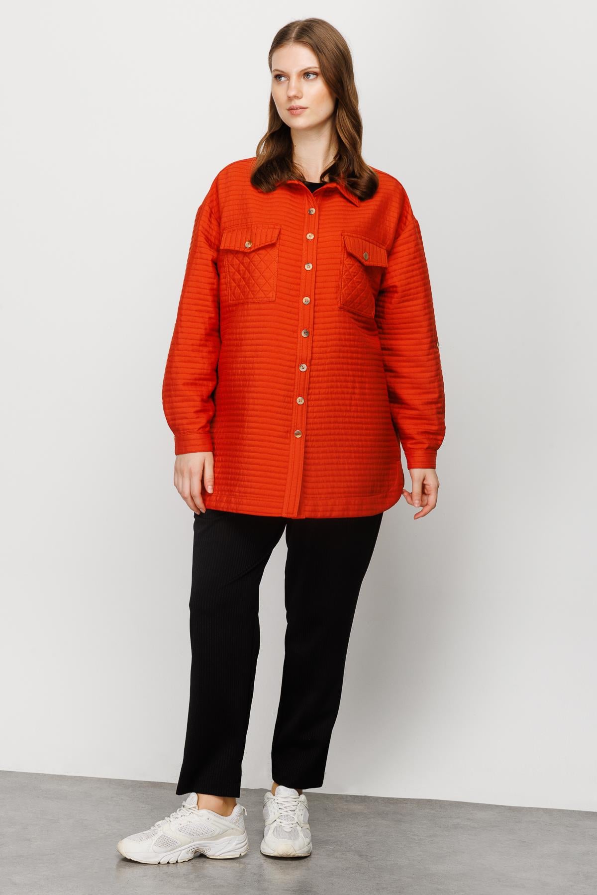 Modailgi  Oversize Kapitone Tunik Tarçın