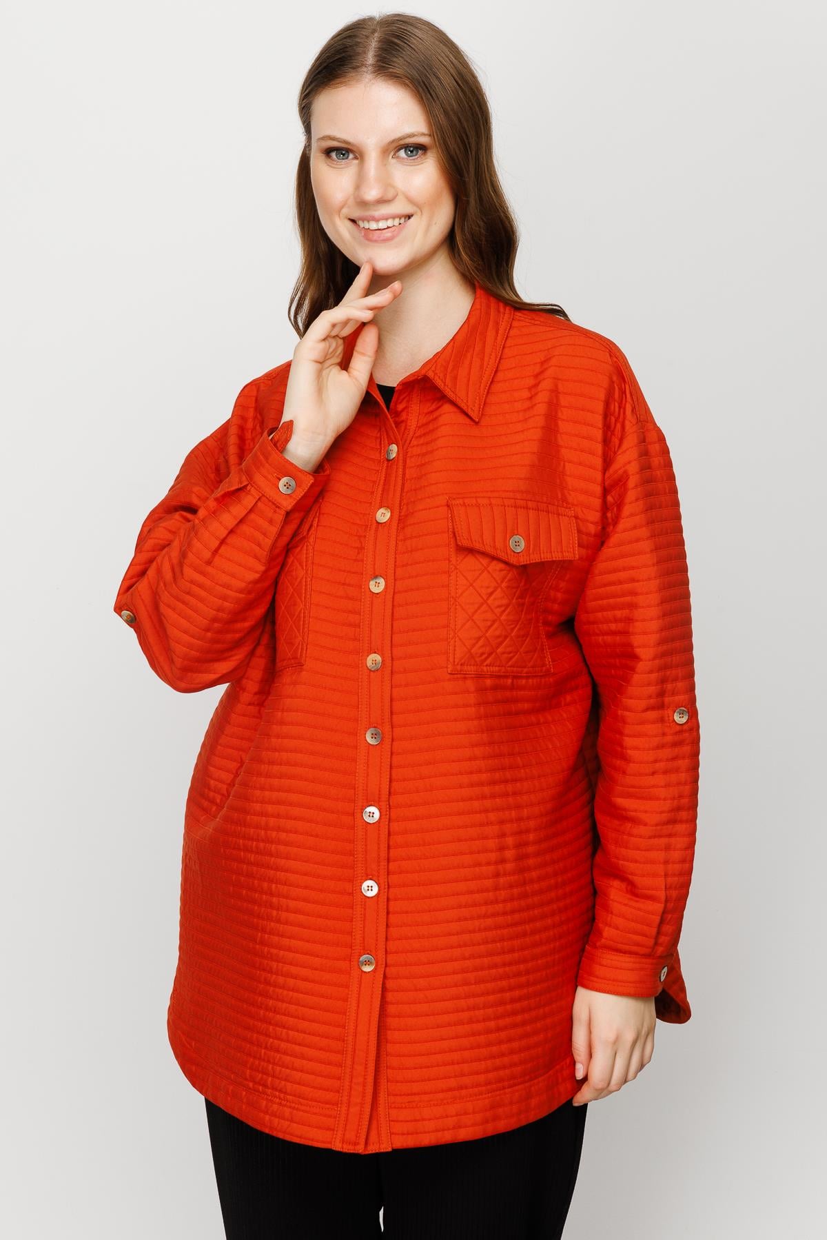 Modailgi  Oversize Kapitone Tunik Tarçın