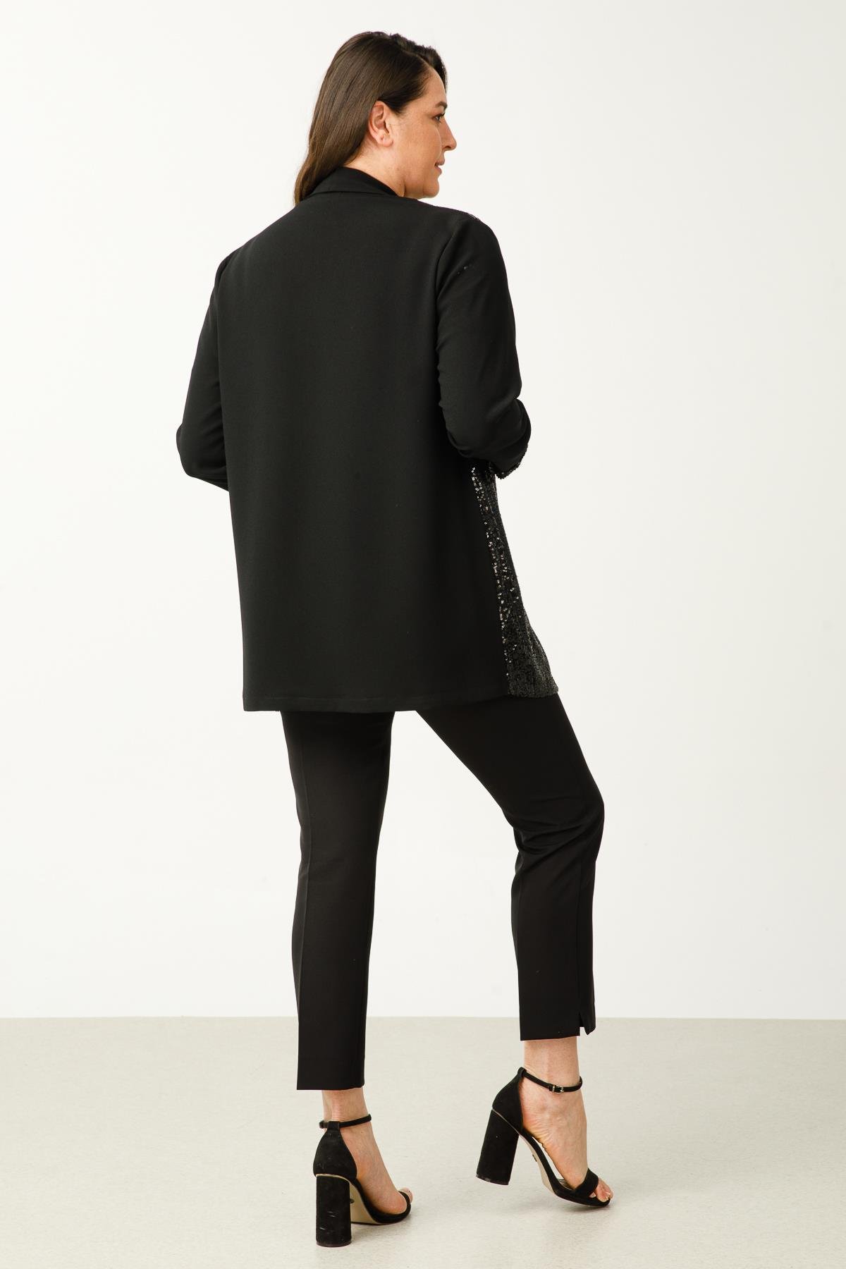 Modailgi  Payet Detaylı İkili Tunik Siyah