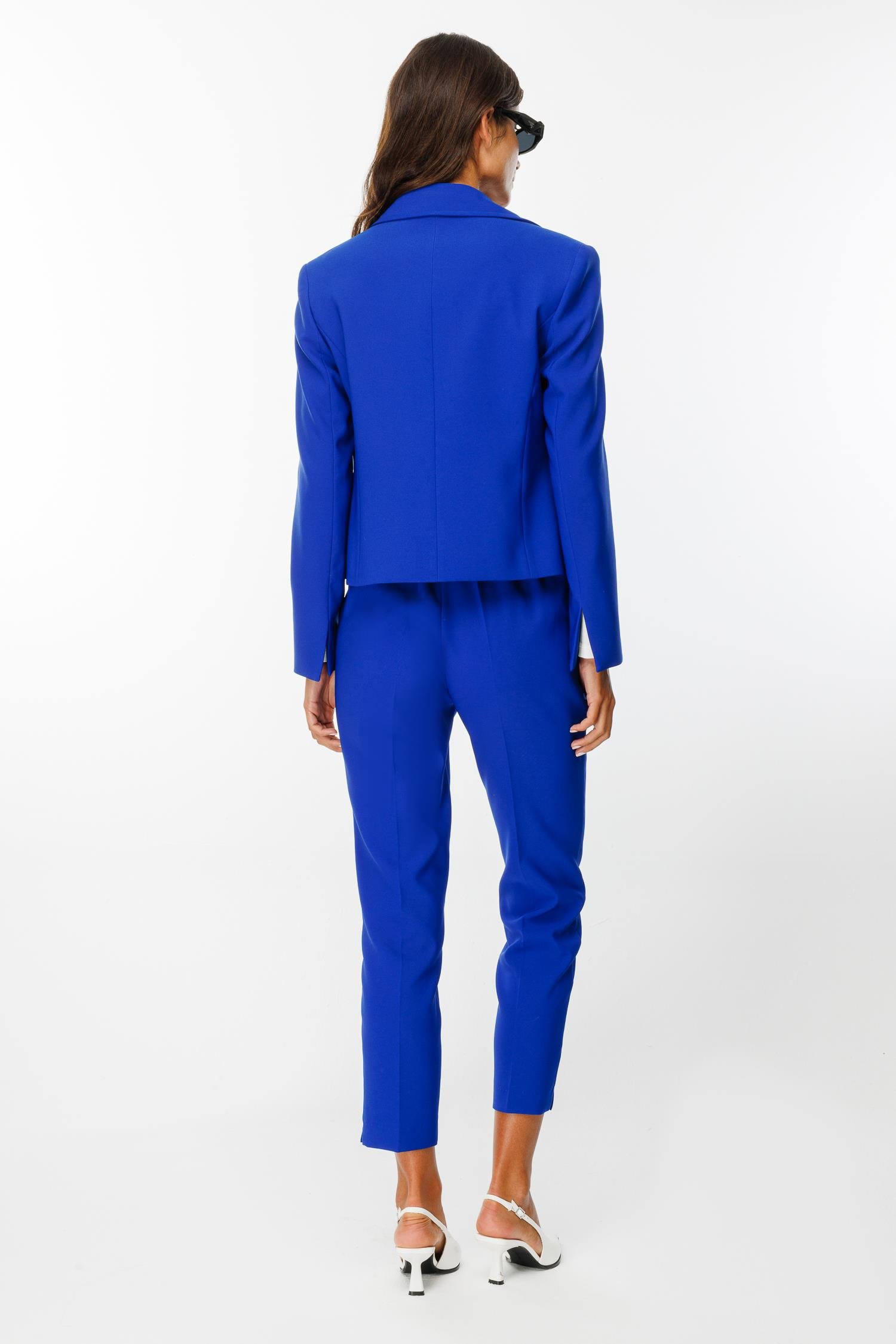 Modailgi  Pens ve Kapak Detaylı Kısa Ceket Saks