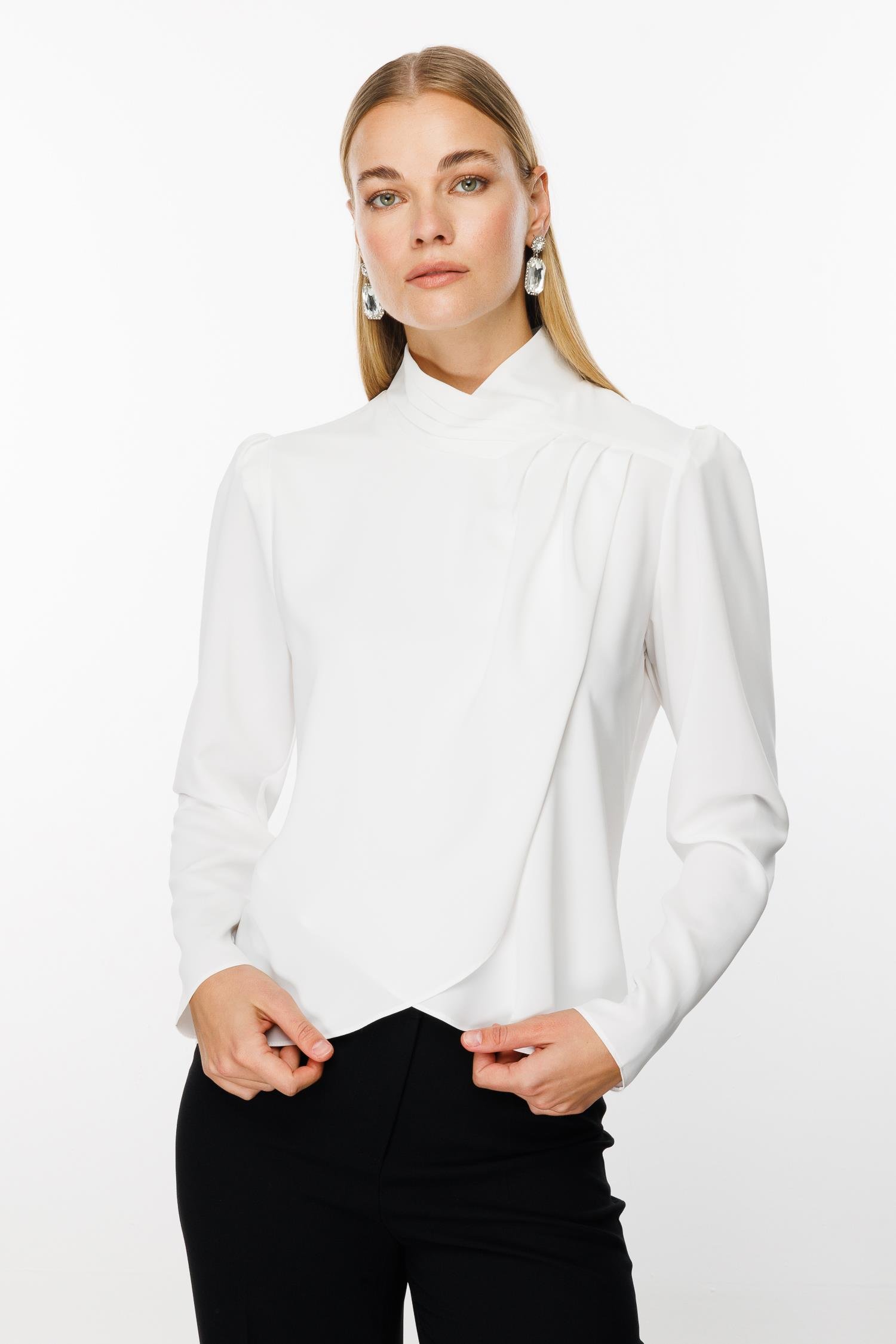 Modailgi  Pile Detaylı Anvelop Bluz Ekru