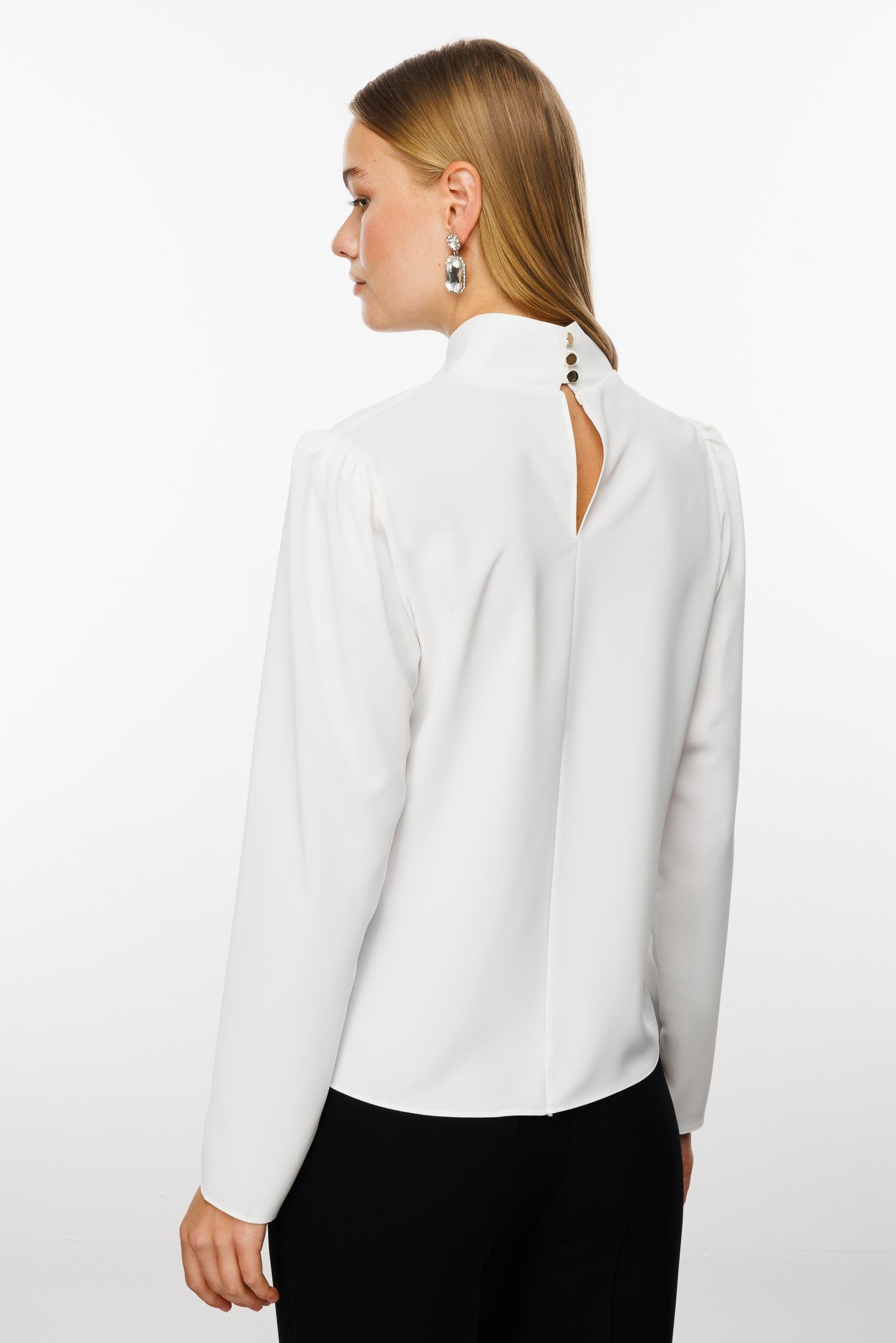 Modailgi  Pile Detaylı Anvelop Bluz Ekru