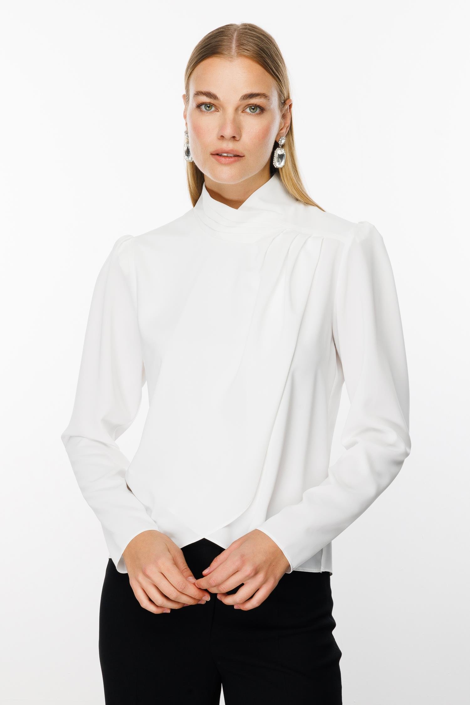 Modailgi  Pile Detaylı Anvelop Bluz Ekru