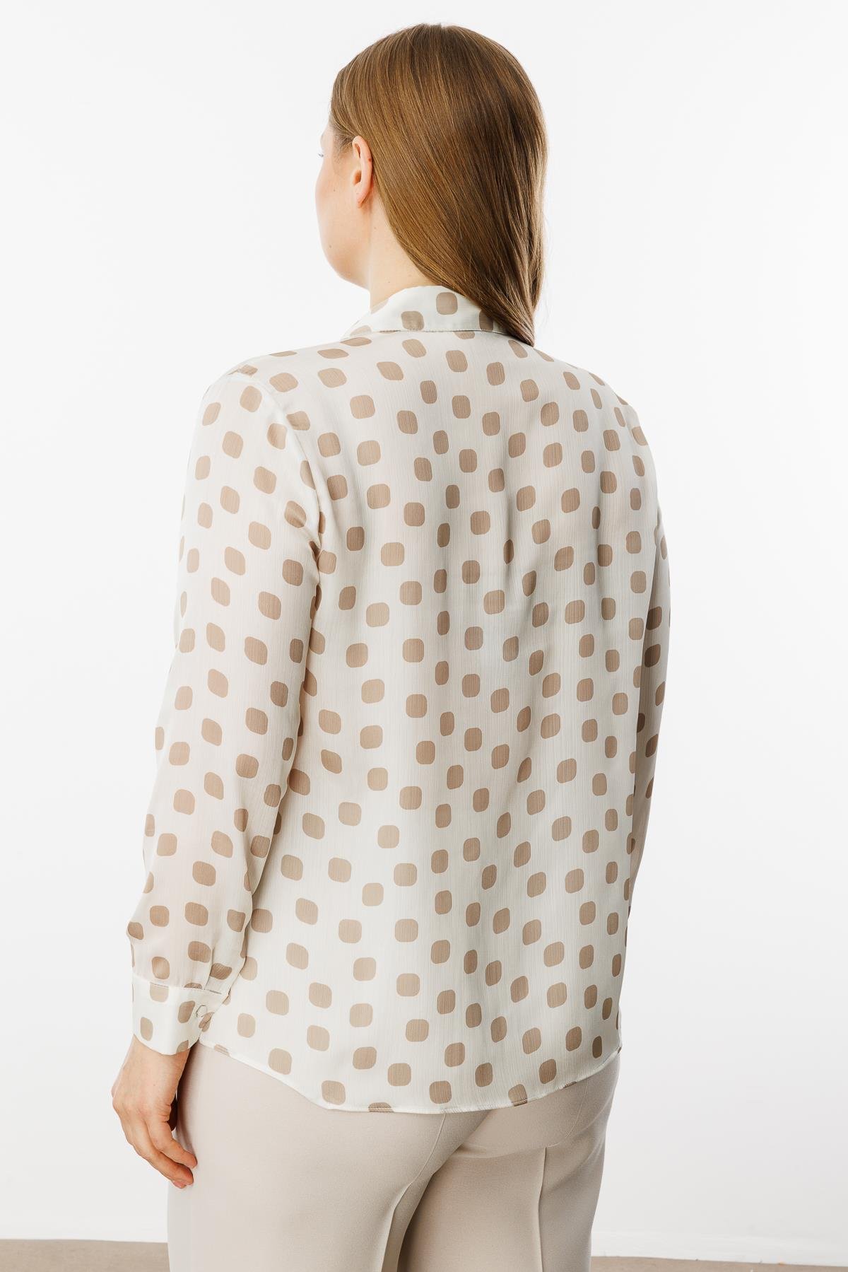 Modailgi  Puanlı Oversize Saten Gömlek Taş