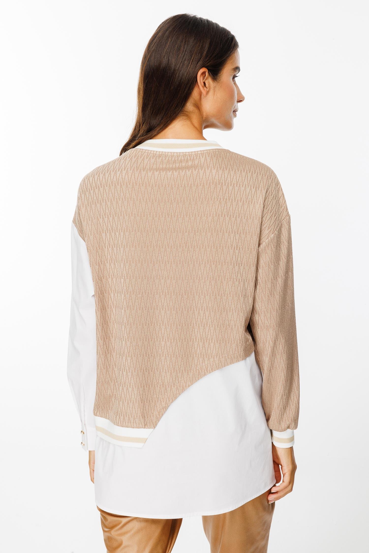 Modailgi  Ribana Detaylı Asimetrik Tunik Camel