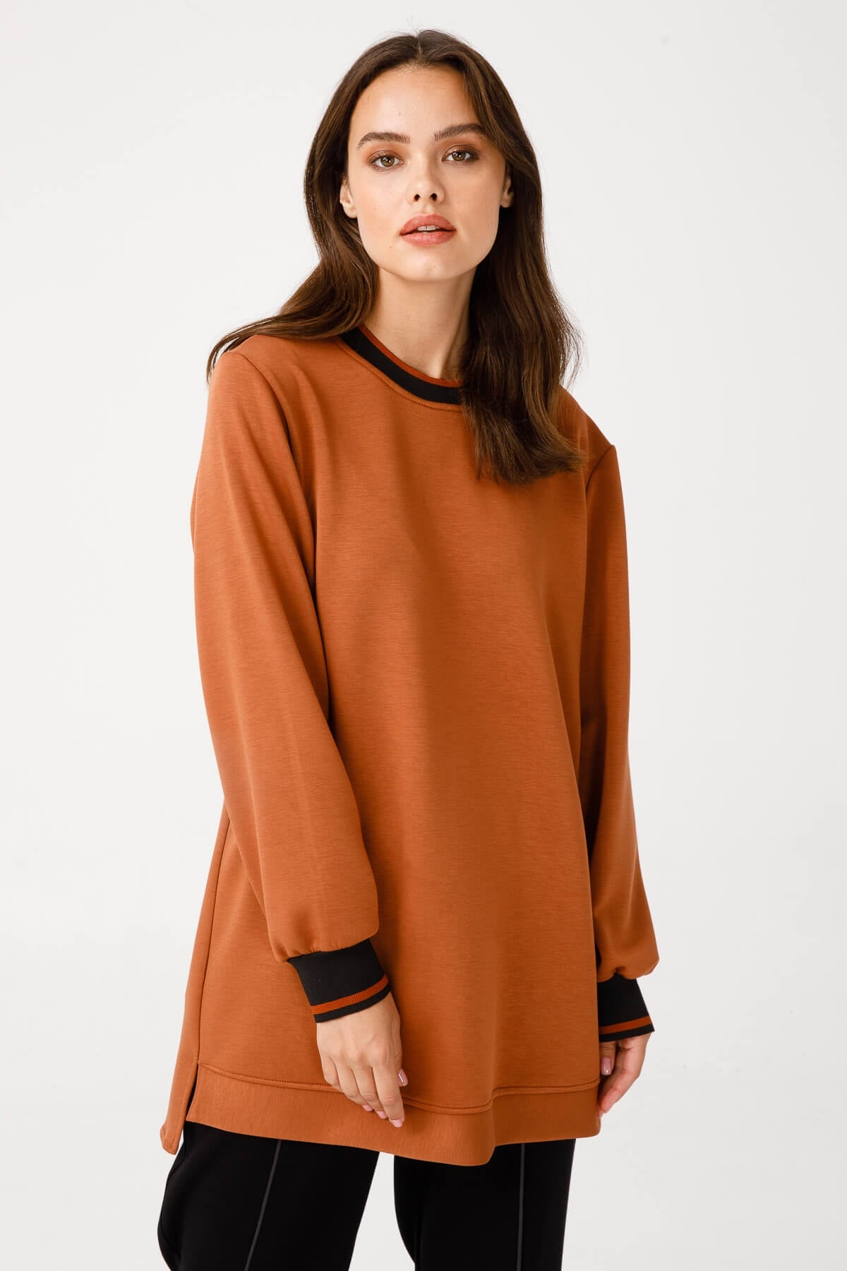 Modailgi  Ribanalı Basic Tunik TARÇIN