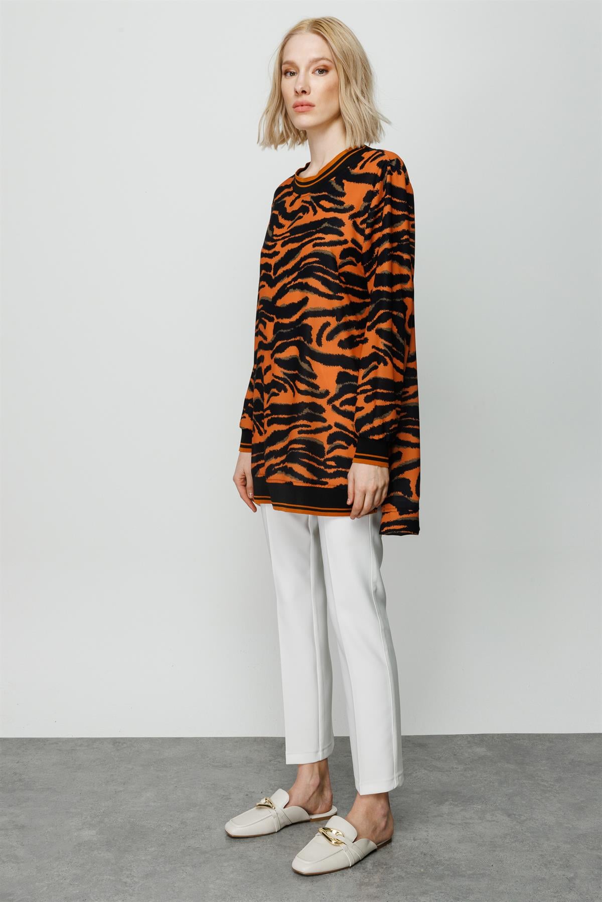 Modailgi  Ribanalı Tunik Orange