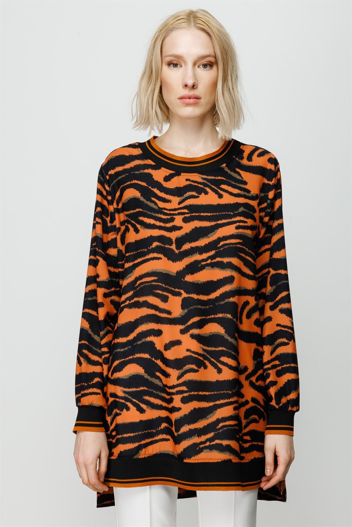 Modailgi  Ribanalı Tunik Orange