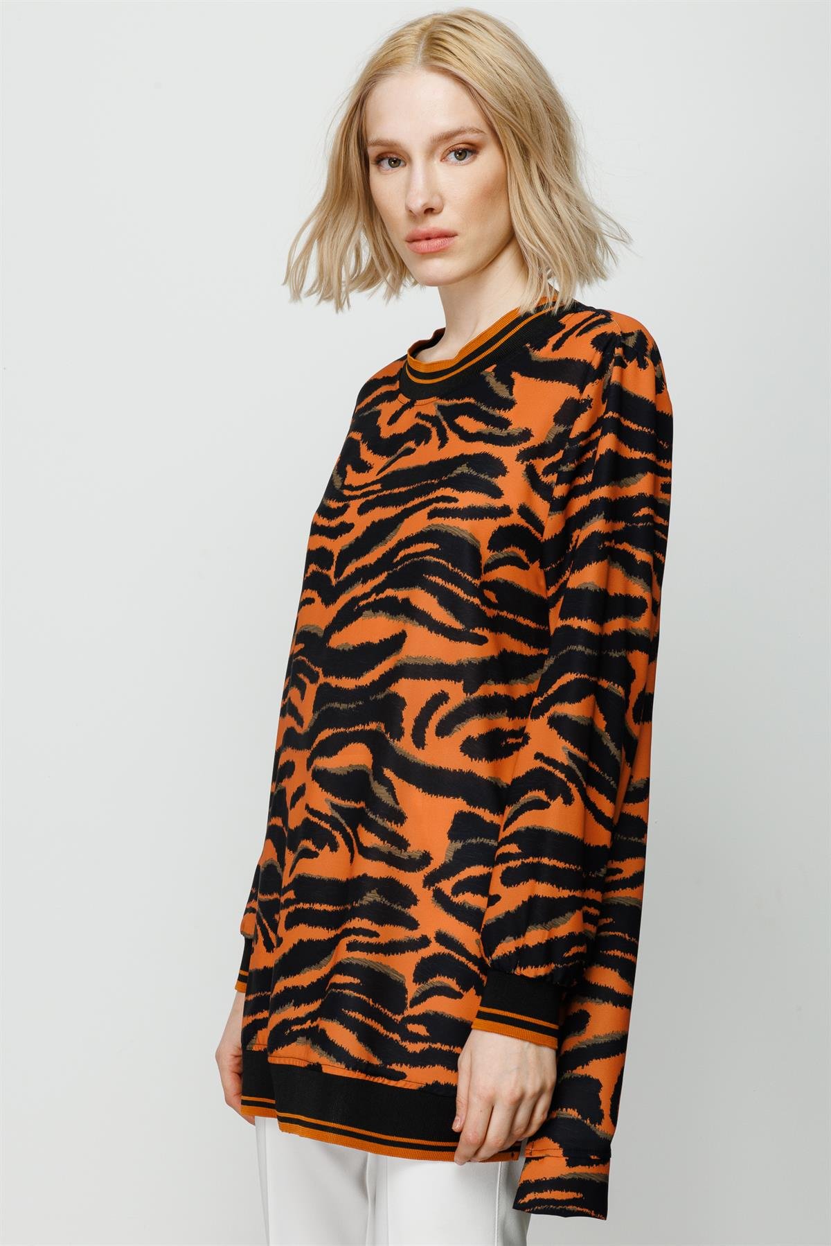 Modailgi  Ribanalı Tunik Orange