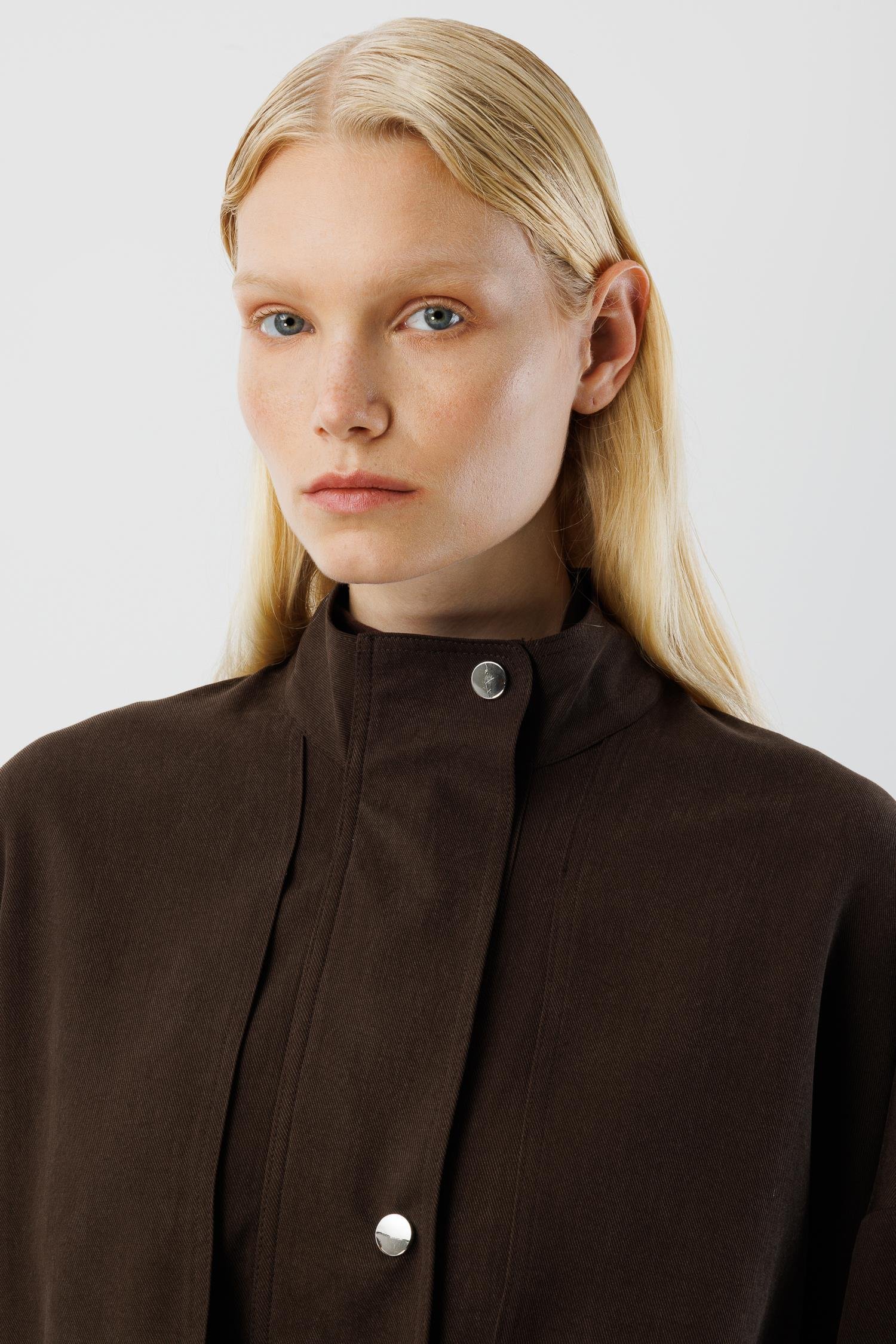 Modailgi  Rüzgarlıklı Beli Büzgülü Tunik Kahve