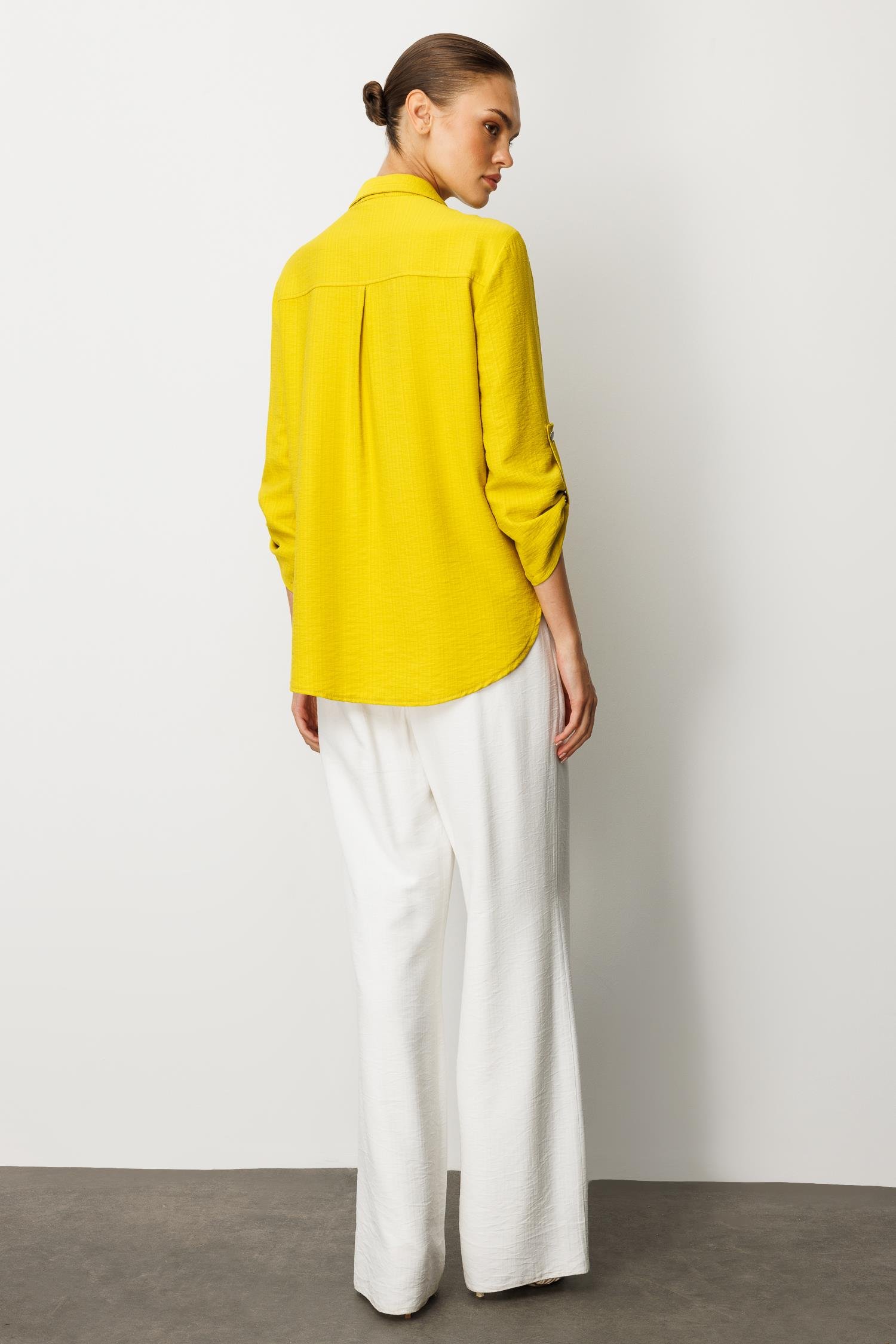 Modailgi  Safari Kol Önü Fermuar Kapamalı Aksesuar Detaylı Rahat Kesim Gömlek Asit