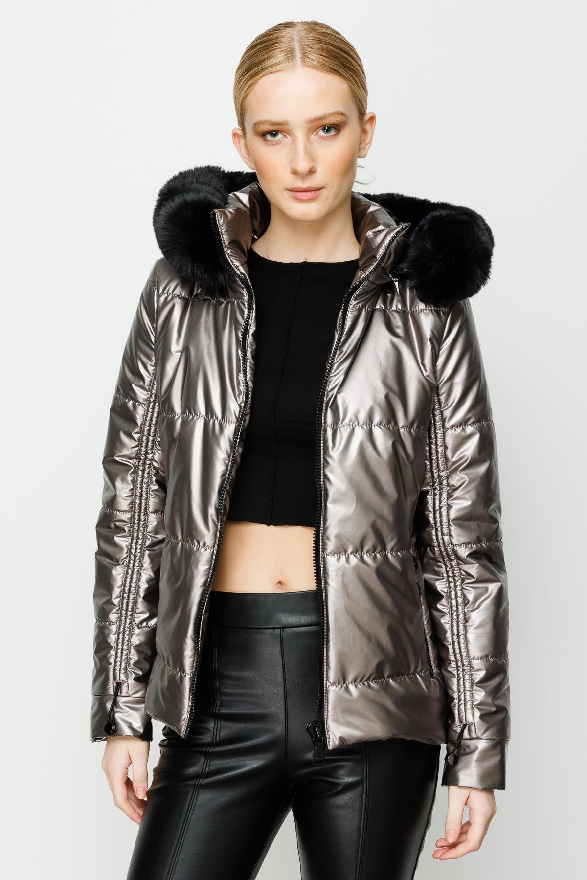 Modailgi  Şişme Kaban Vizon