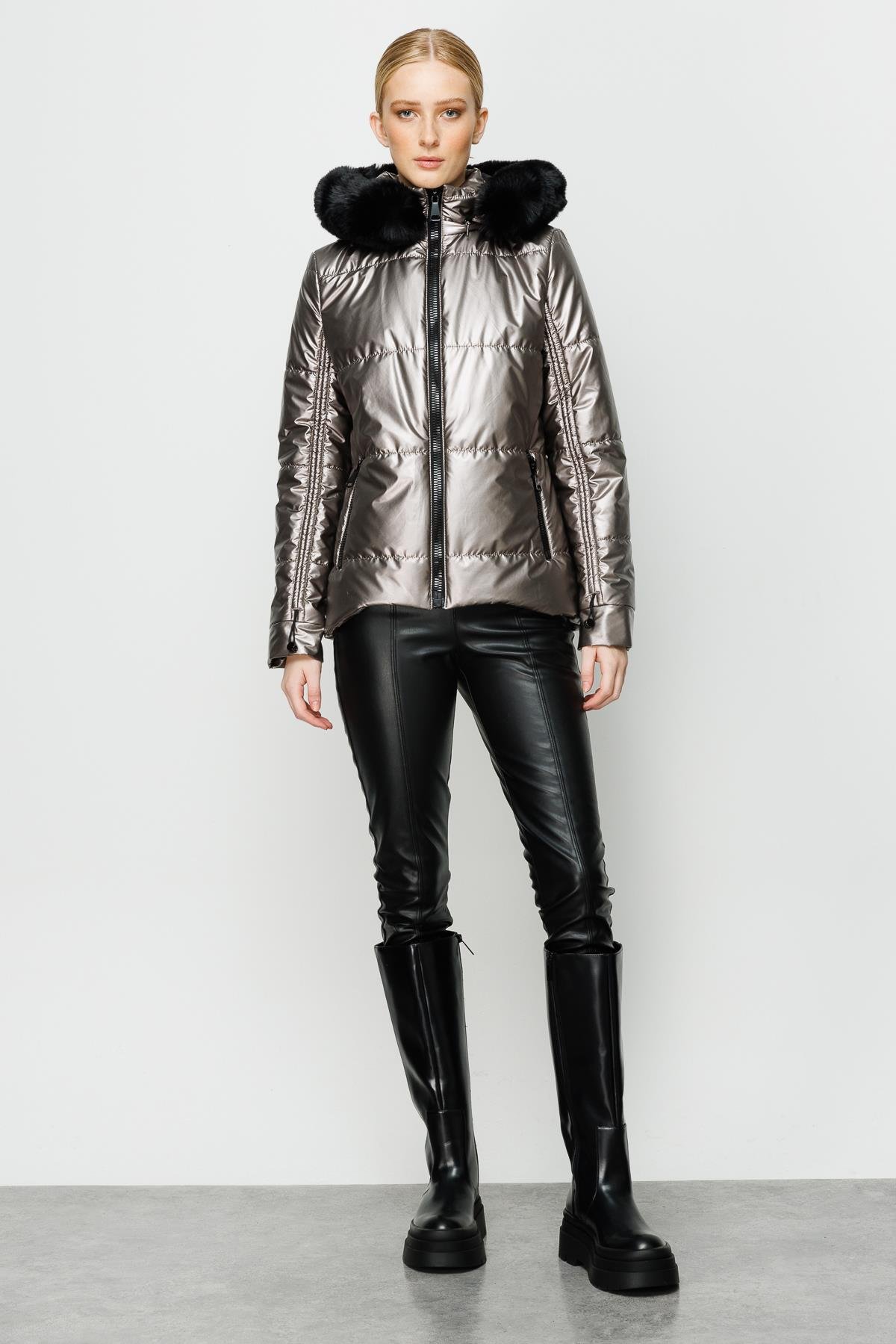 Modailgi  Şişme Kaban Vizon