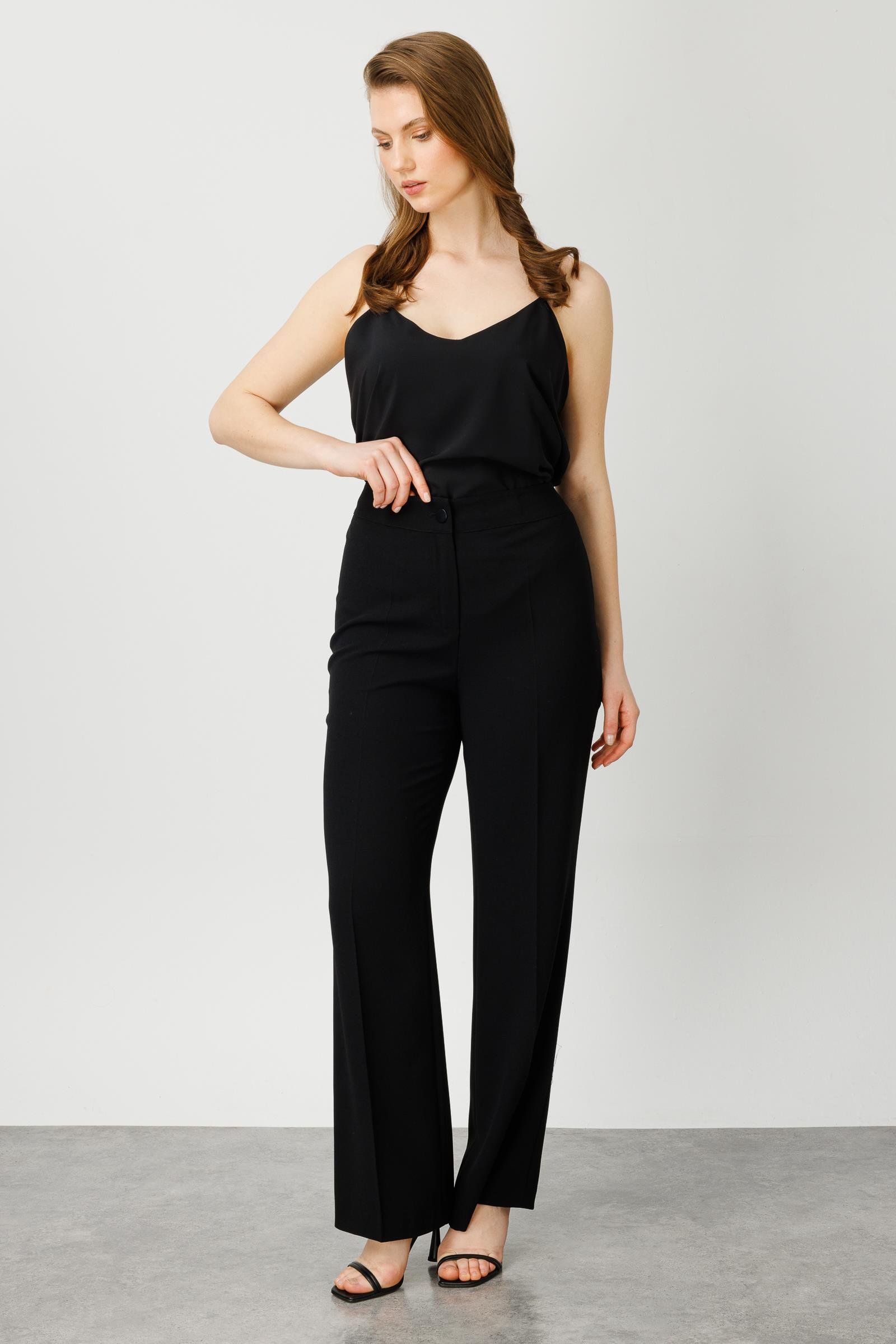 Modailgi  Süs Cep Detaylı Pantolon Siyah