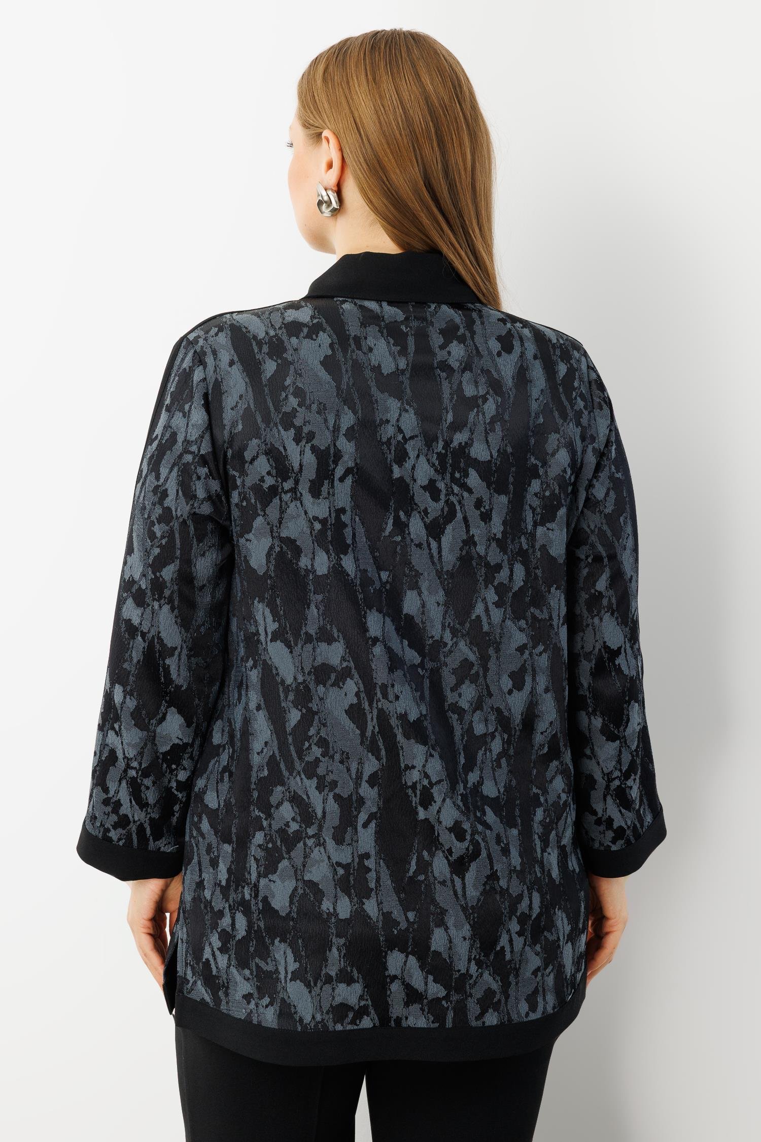 Modailgi  Takma Kol Erkek Yaka Fermuarlı Tunik Antrasit