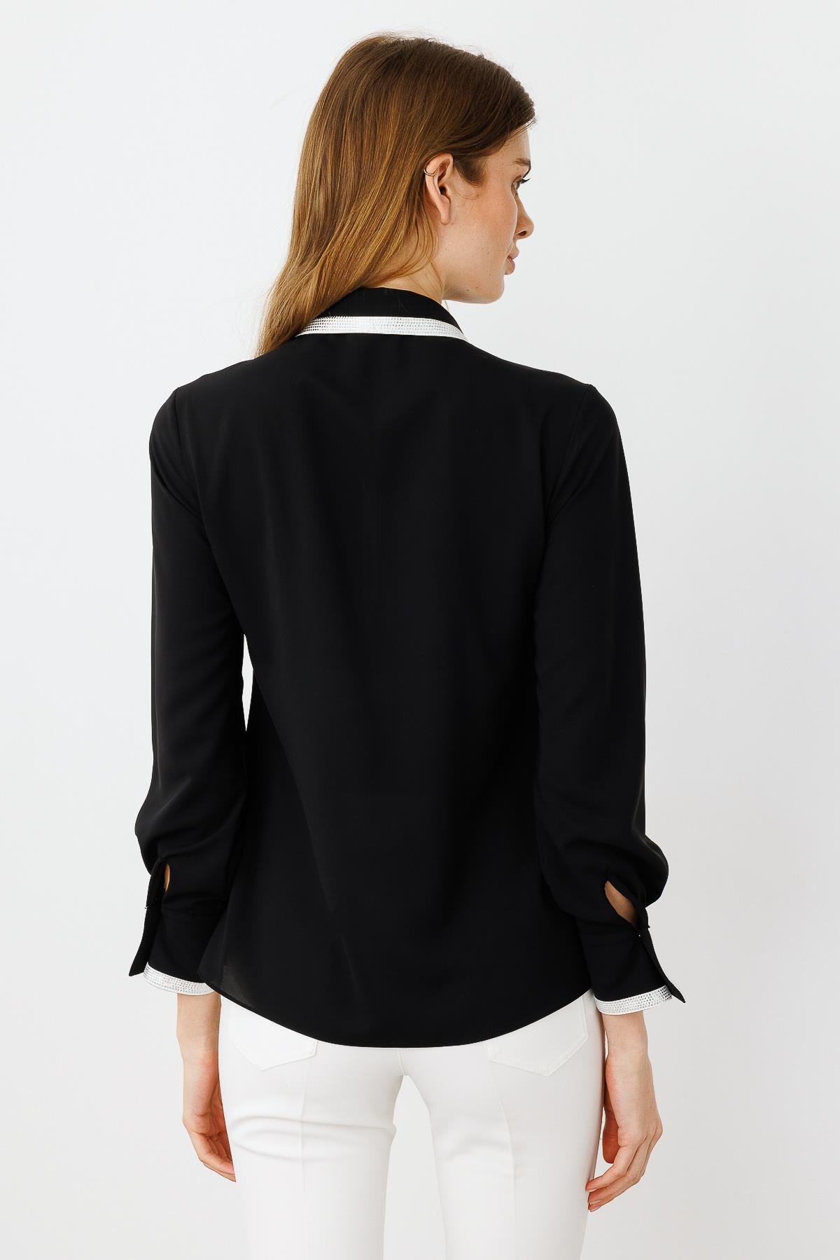 Modailgi  Taş Detaylı Gömlek Siyah
