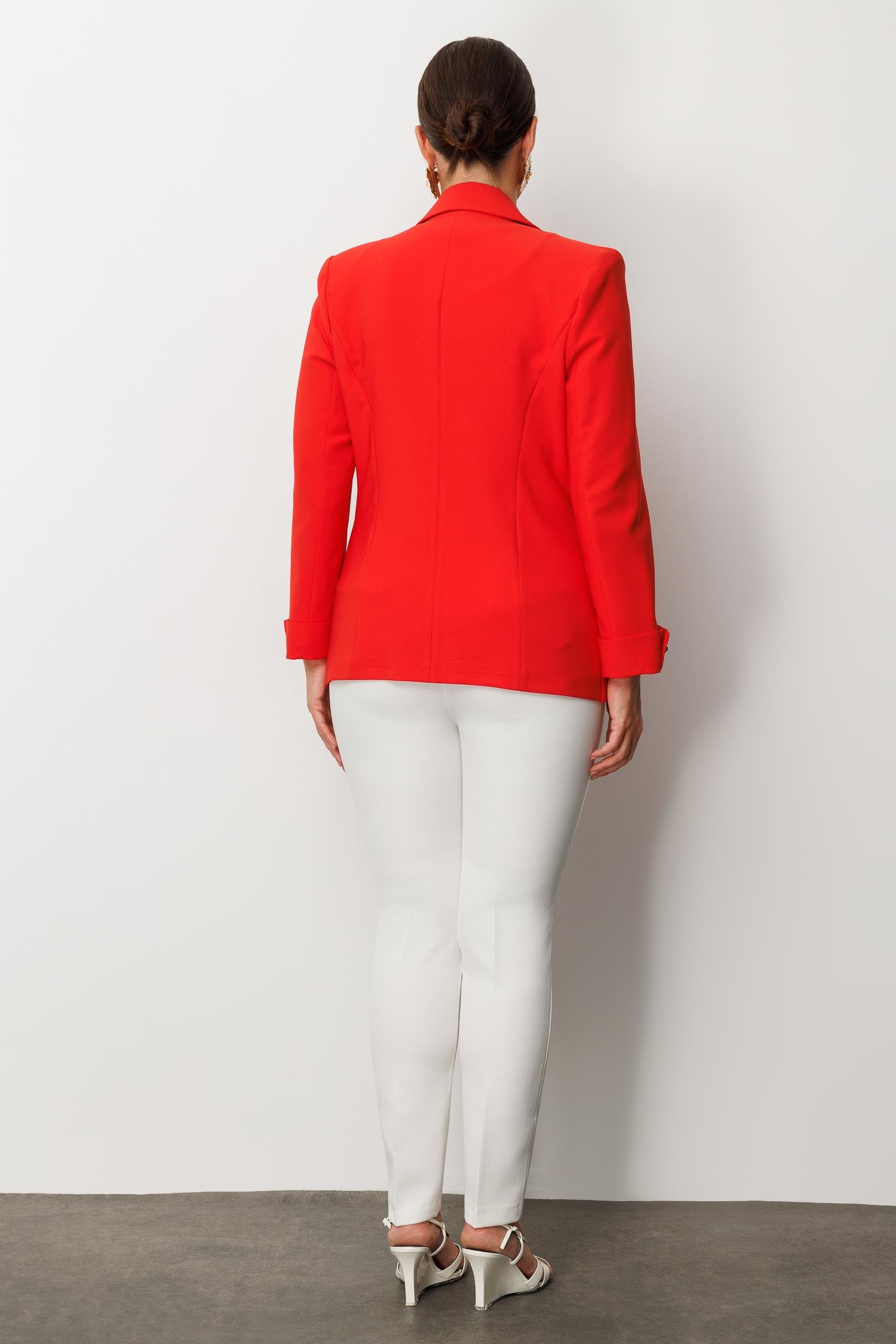 Modailgi  Tek Düğme Ceket Mercan