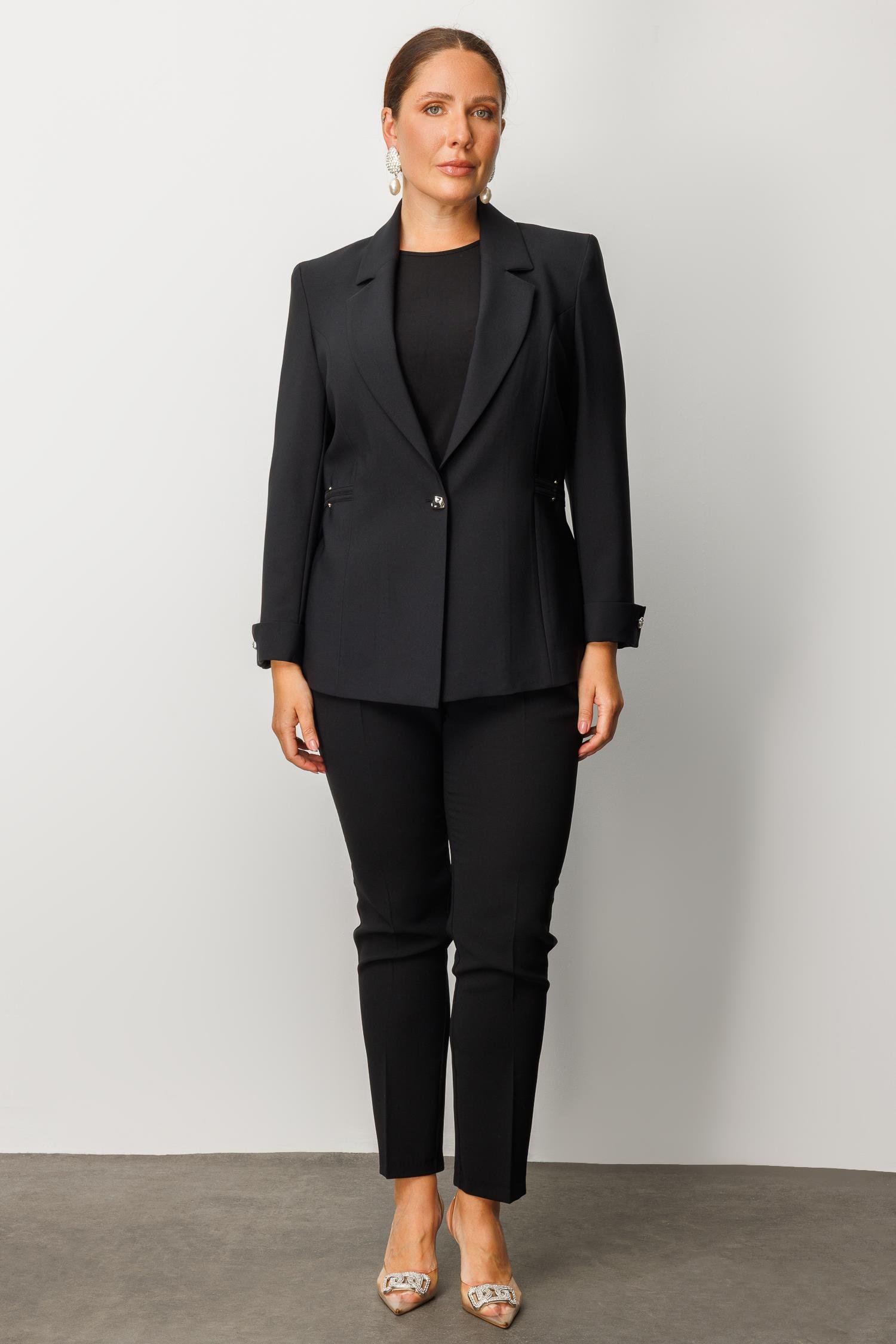 Modailgi  Tek Düğme Ceket Siyah