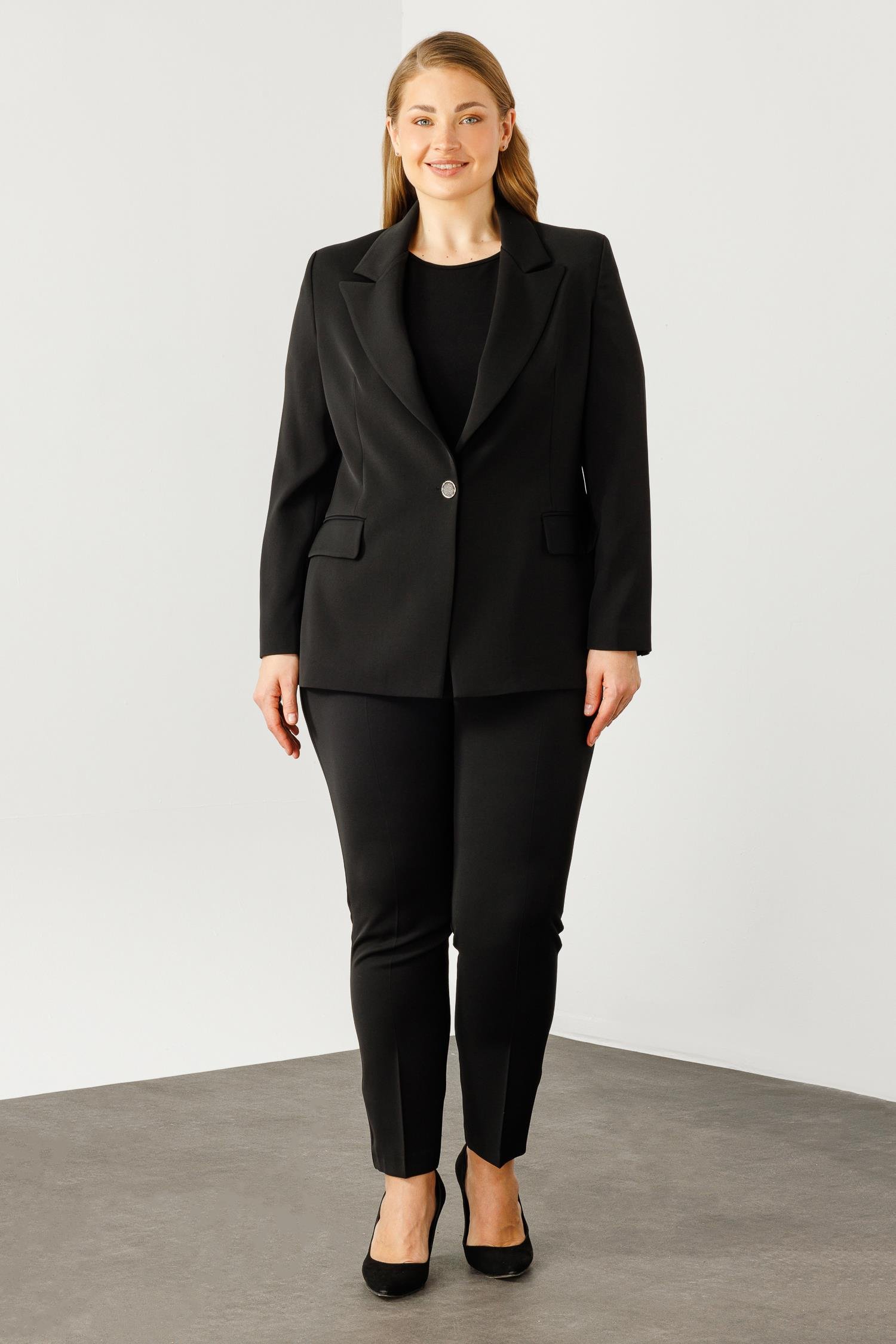 Modailgi  Tek Düğmeli Klasik Ceket Siyah