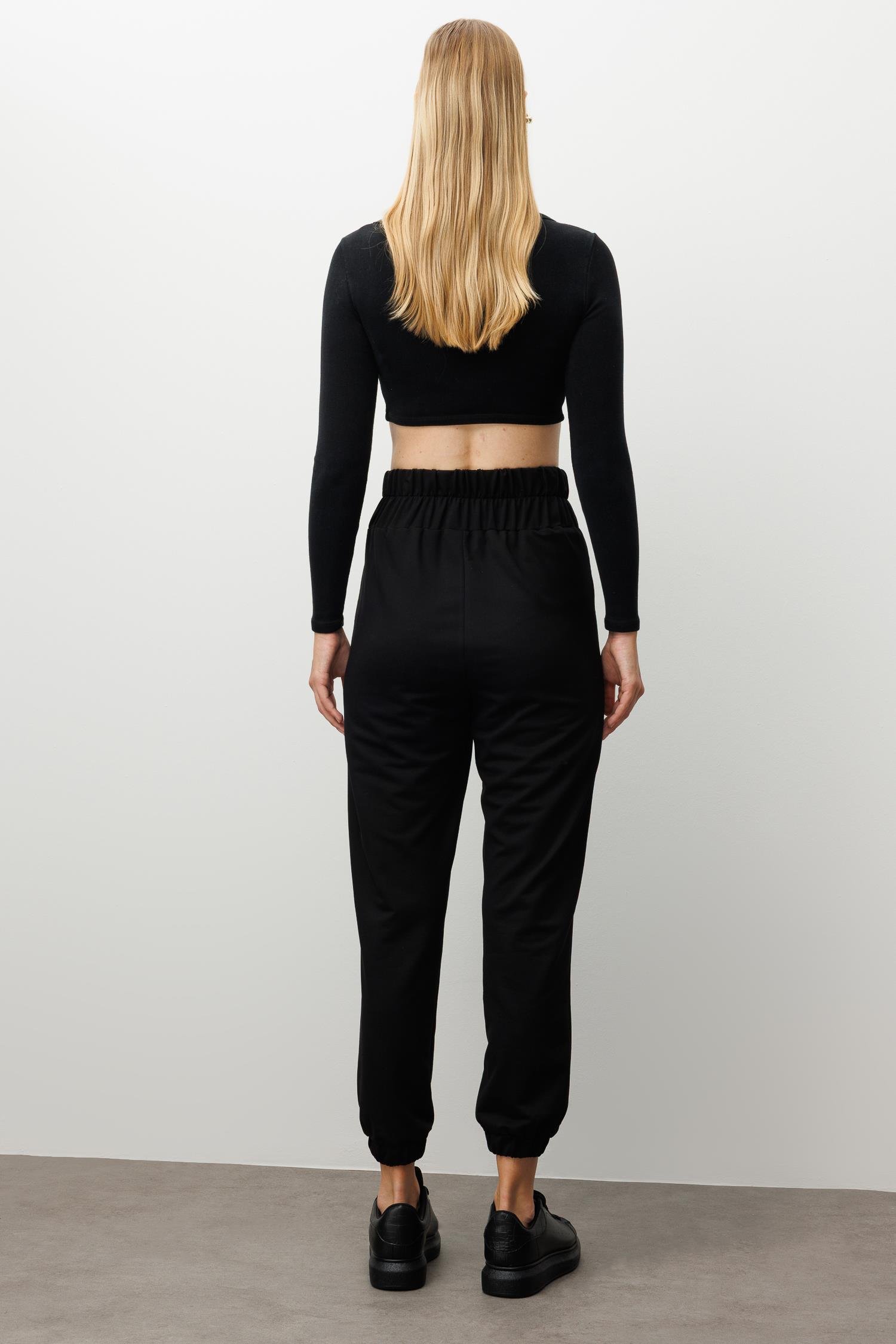 Modailgi  Torba Cep Şalvar Pantolon Siyah