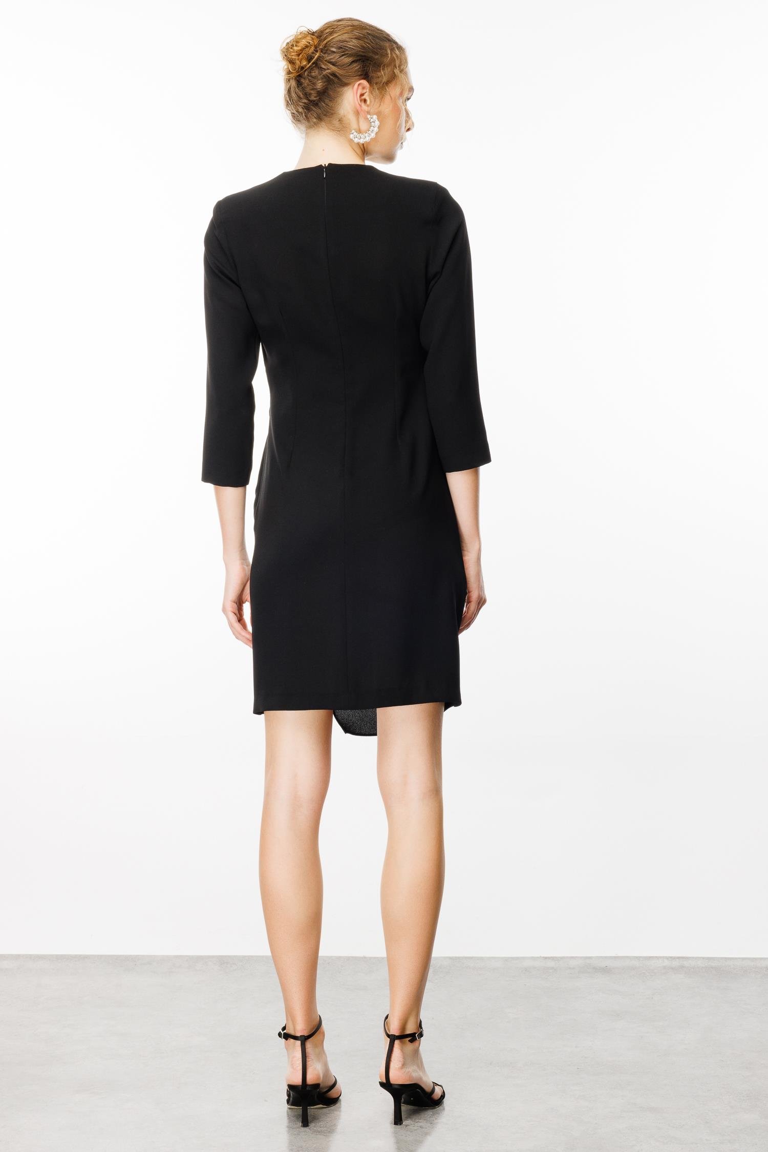 Modailgi  Truvakar Kol Tokalı Kruvaze Elbise Siyah